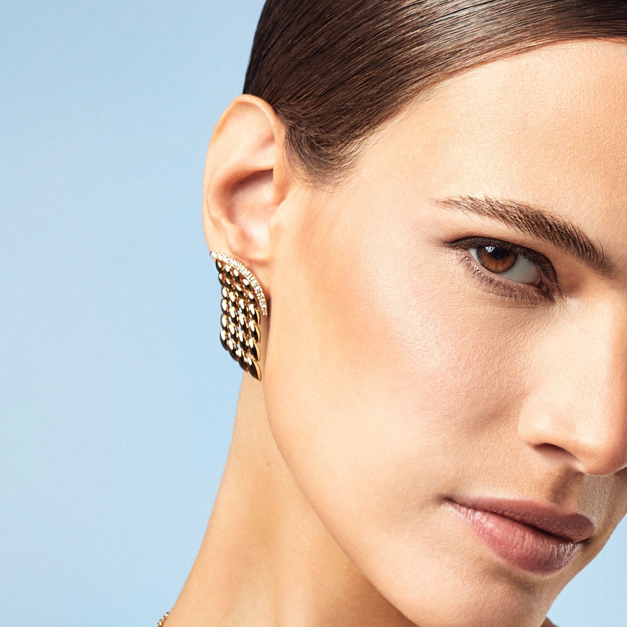 VENTO BIG YELLOW GOLD EARRINGS
