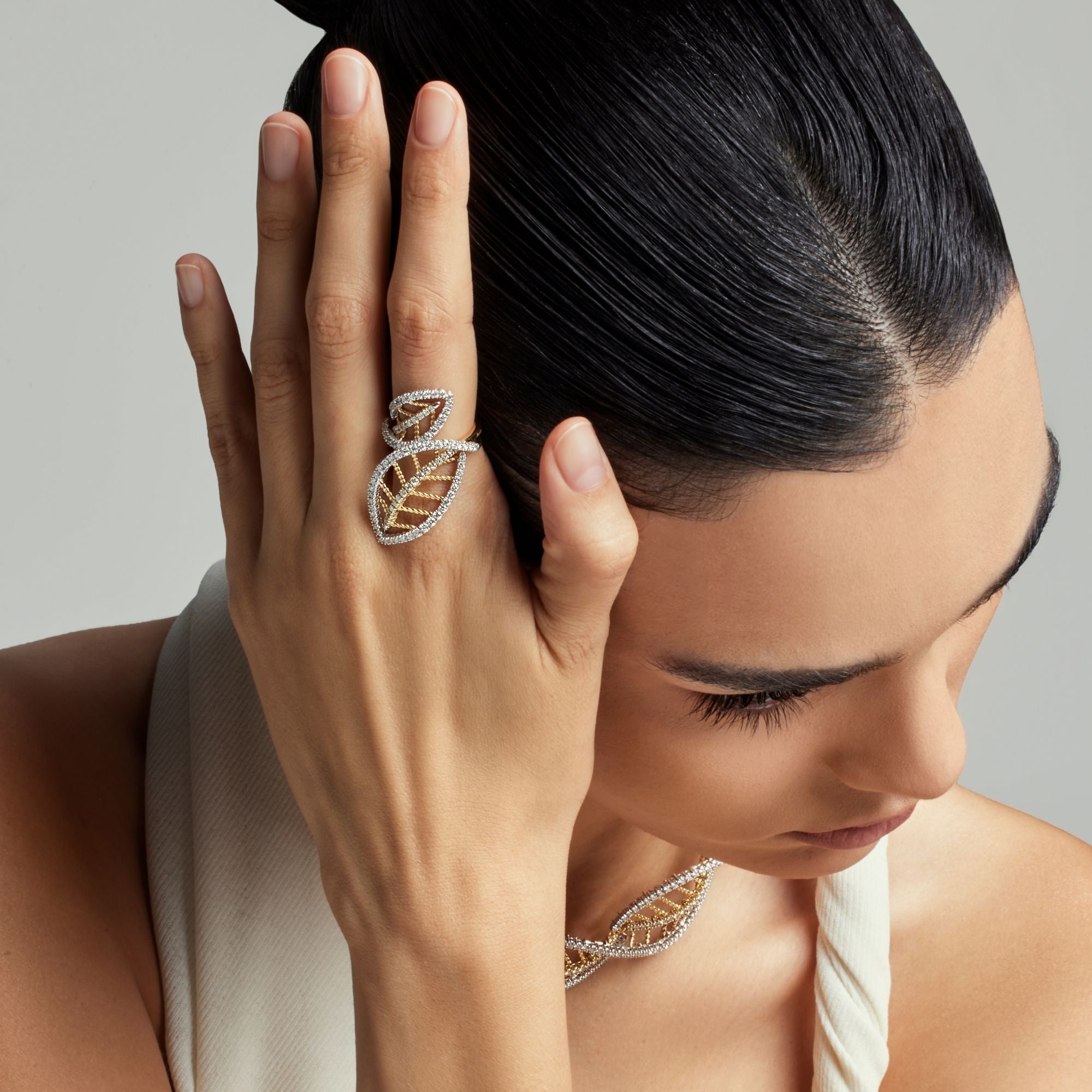 FILO WHITE AND YELLOW GOLD RING