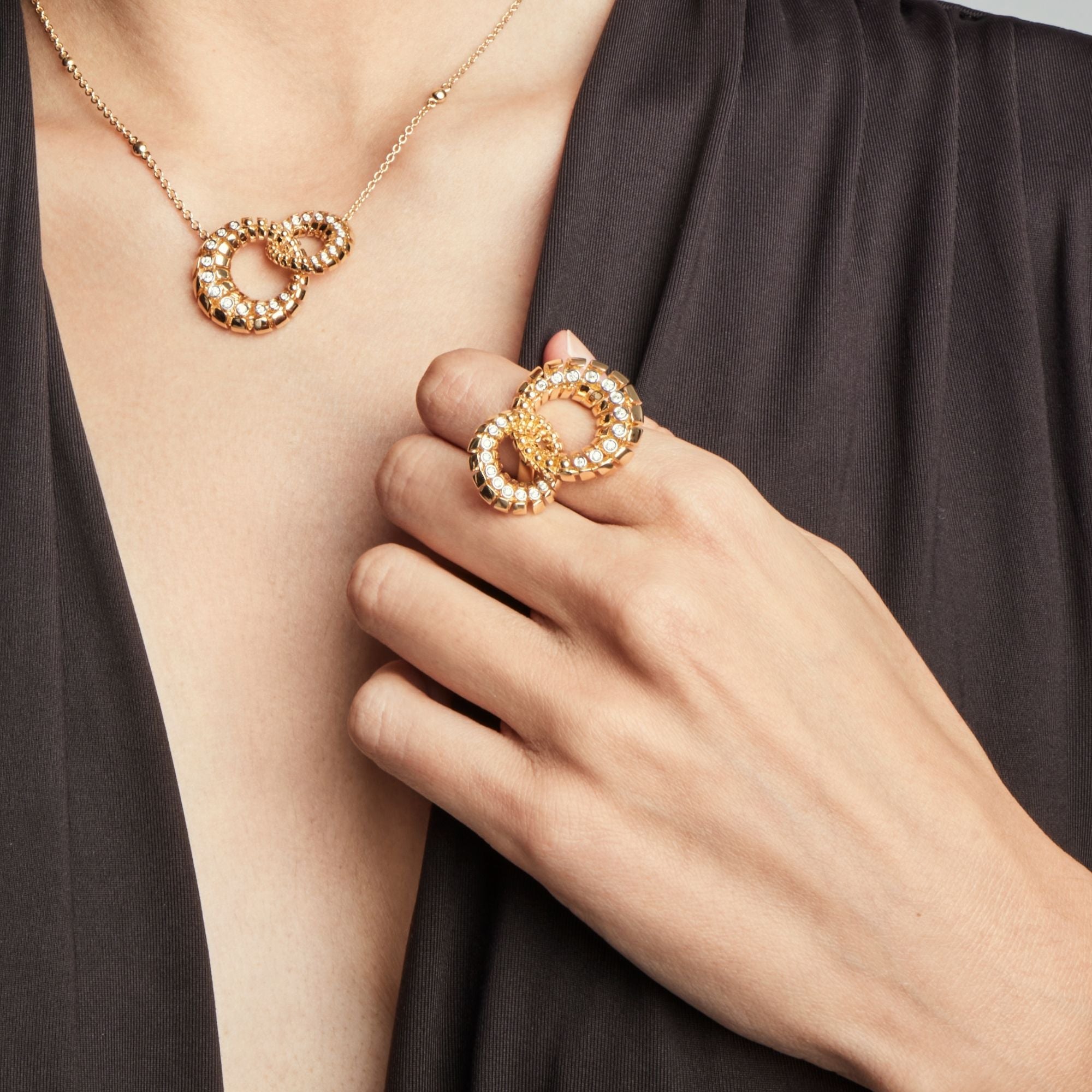 SNODO DOUBLE YELLOW GOLD RING