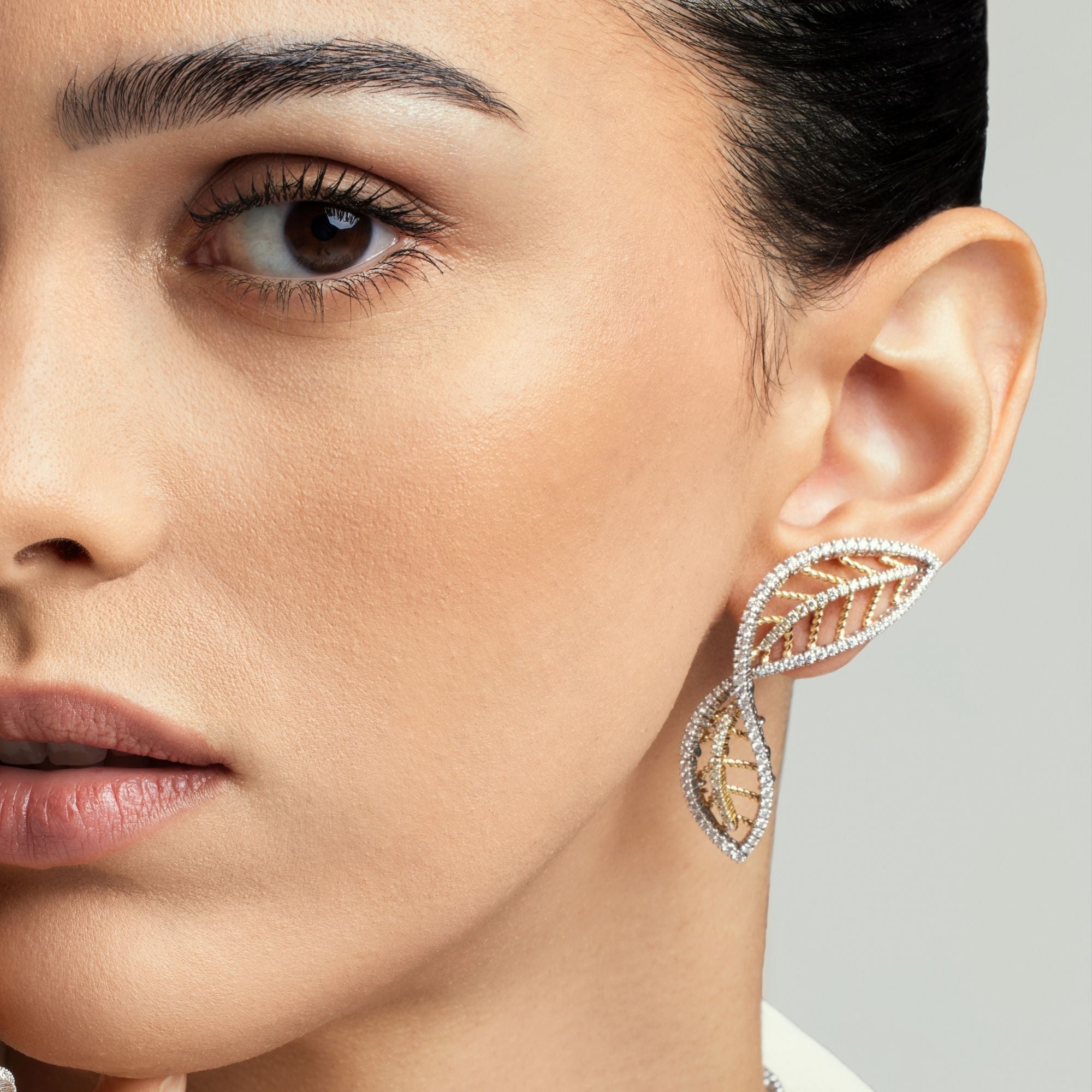 FILO WHITE AND YELLOW GOLD EARRINGS