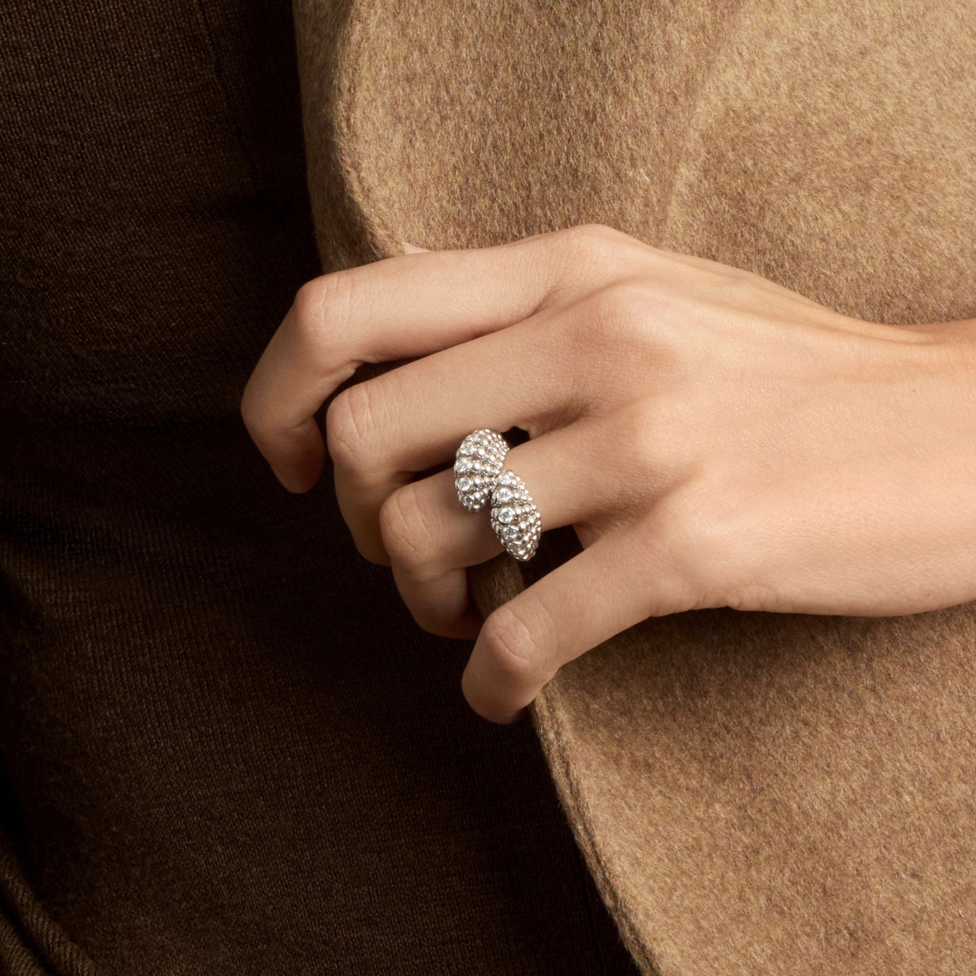 BUBBLES CONTRARIÉ WHITE GOLD RING