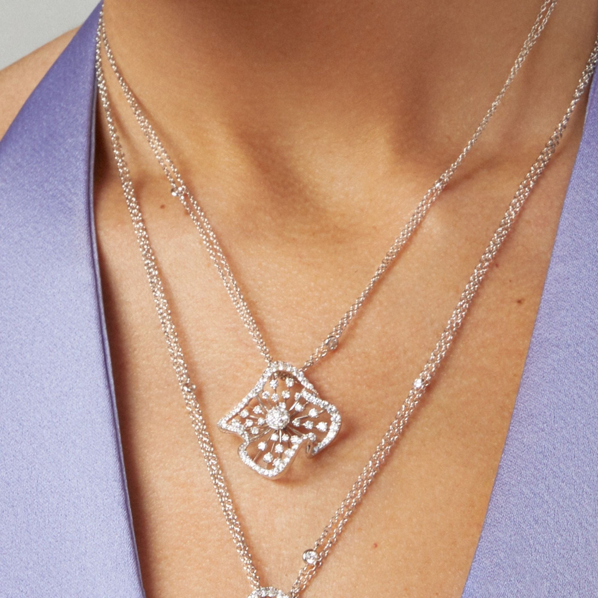 WHITE WONDERS PLISSÉ WHITE GOLD PENDANT