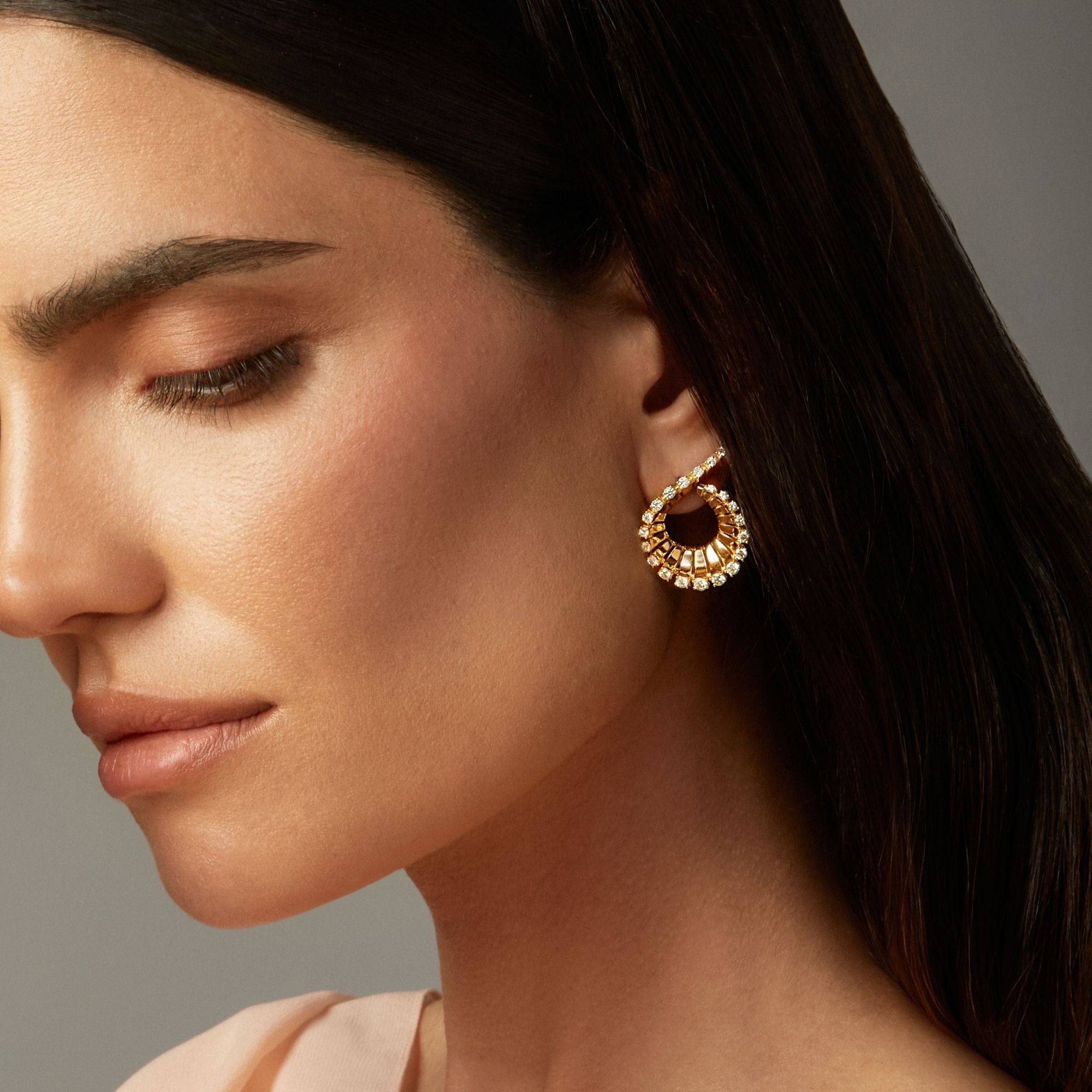 VITO CURLY YELLOW GOLD EARRINGS
