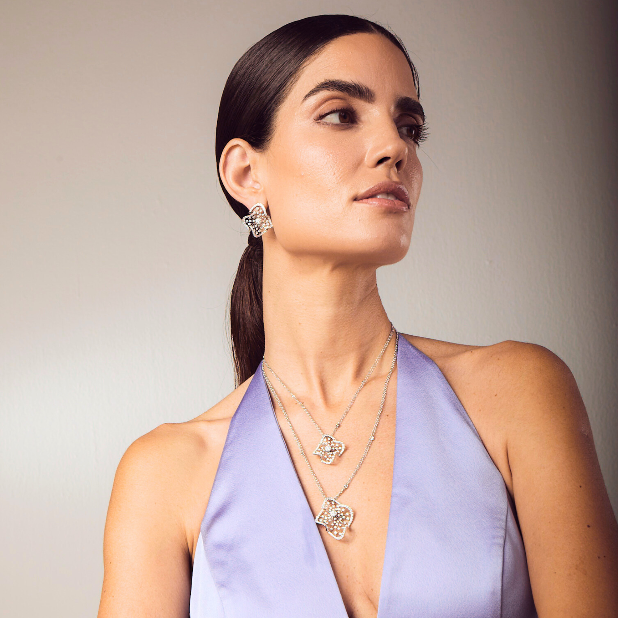 WHITE WONDERS PLISSÉ WHITE GOLD EARRINGS