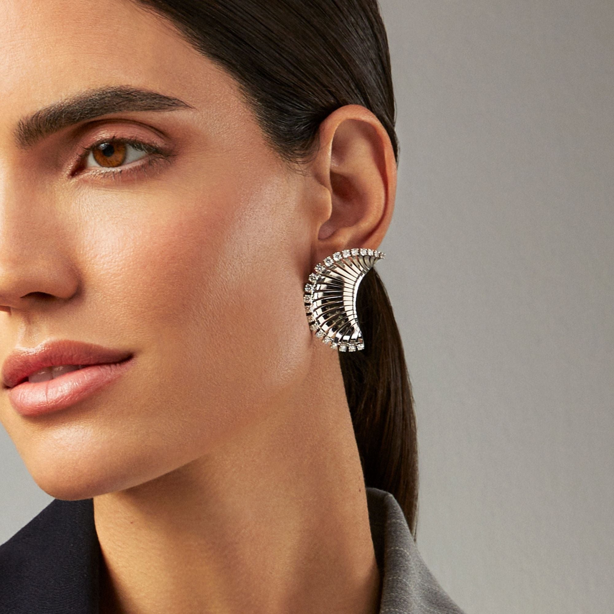 VITO VENTAGLIO WHITE GOLD BIG EARRINGS