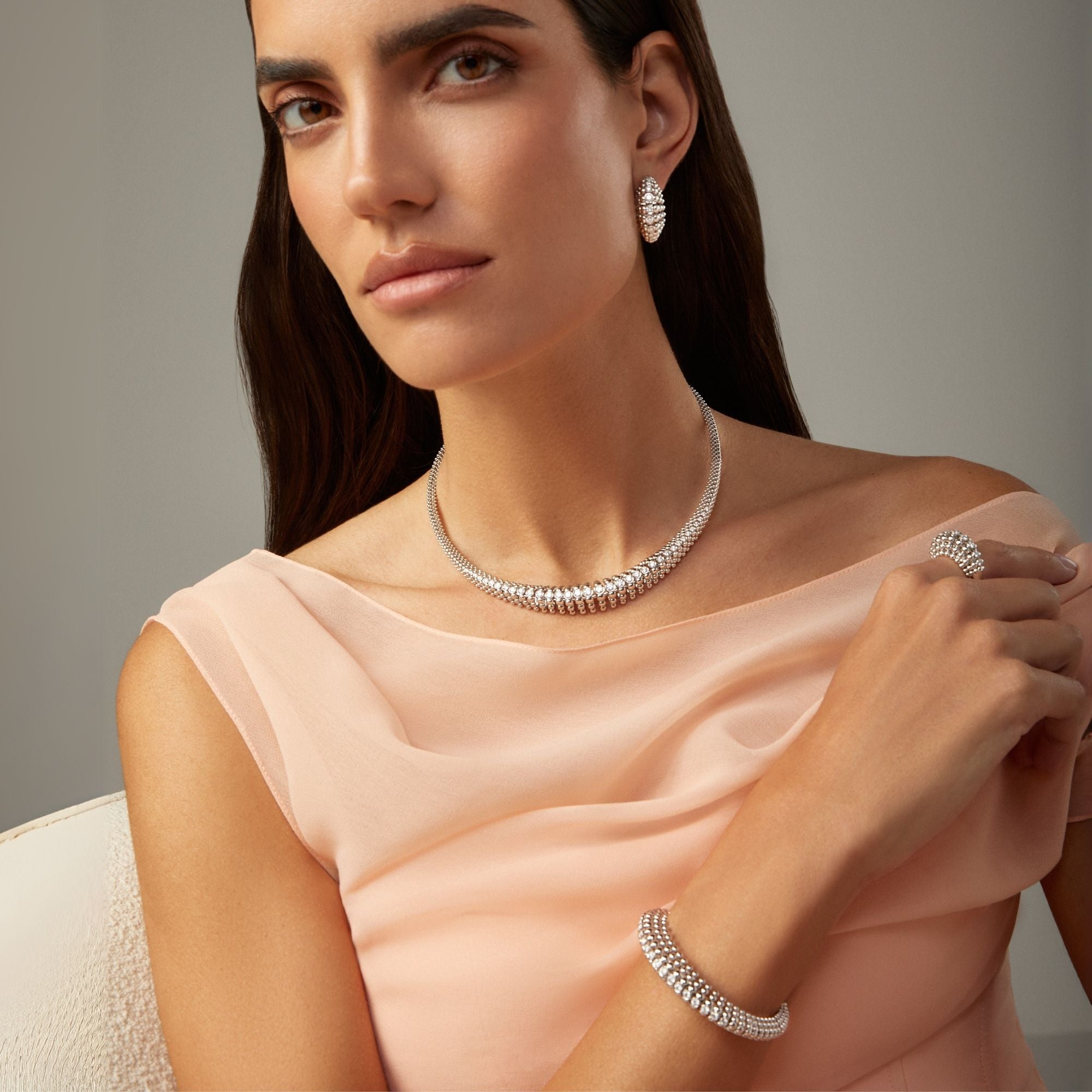 BUBBLES WHITE GOLD RING