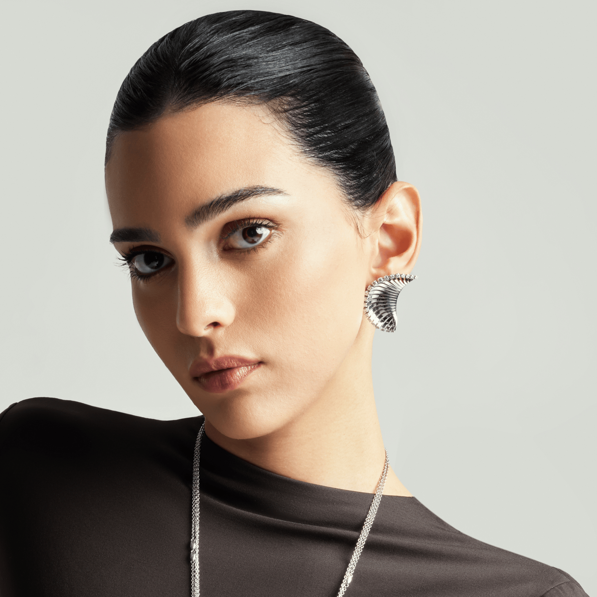 VITO VENTAGLIO WHITE GOLD BIG EARRINGS