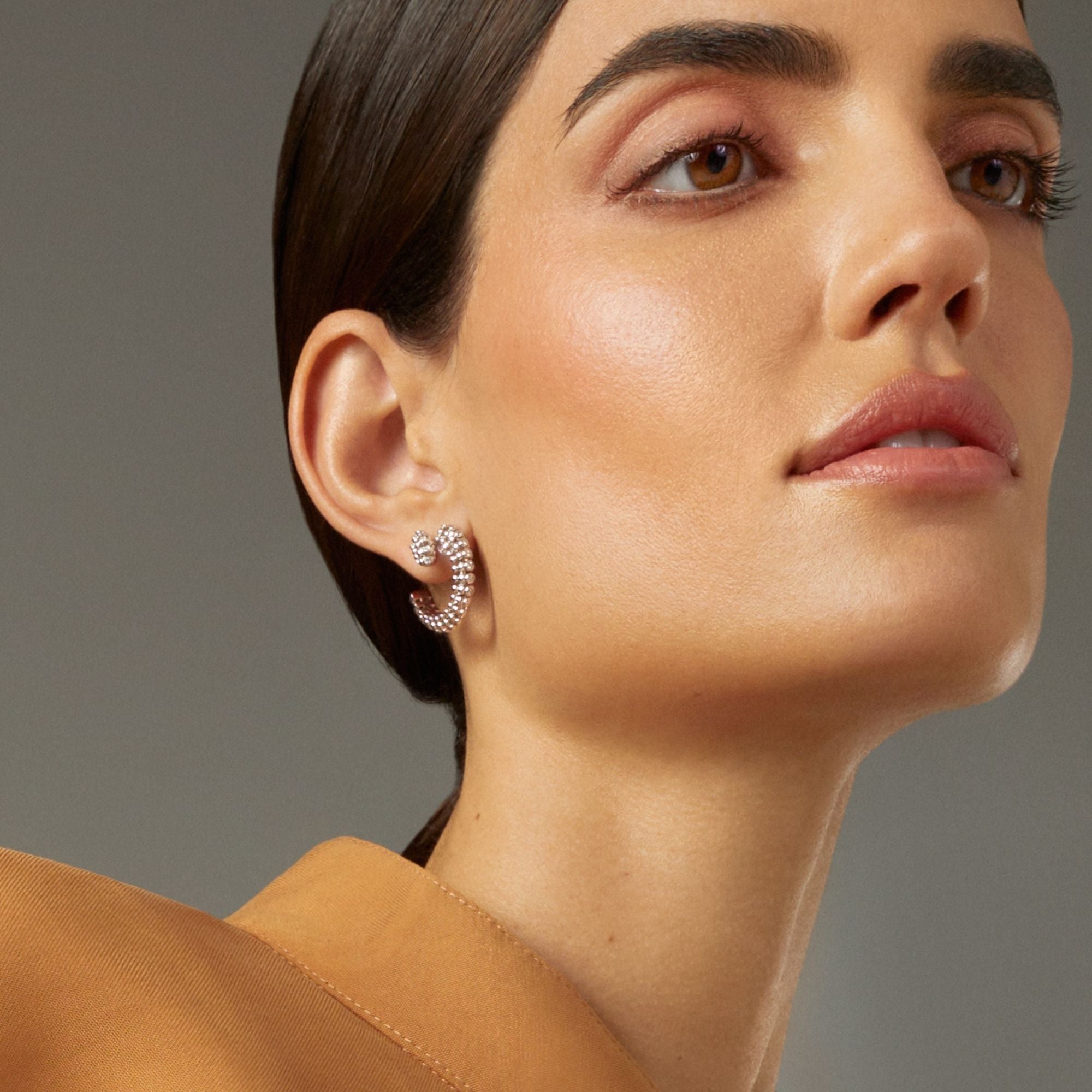 BUBBLES MINI-ME WHITE GOLD EARRINGS