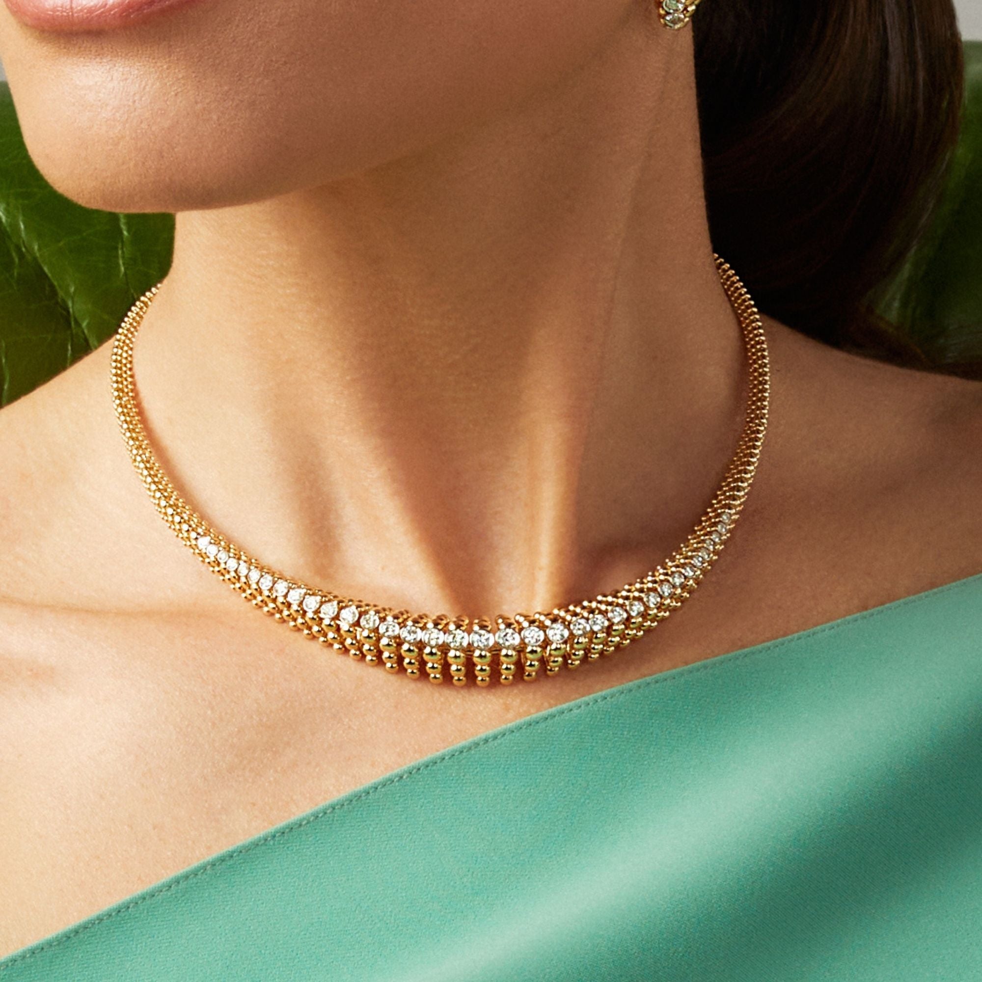 BUBBLES STRAIGHT YELLOW GOLD NECKLACE