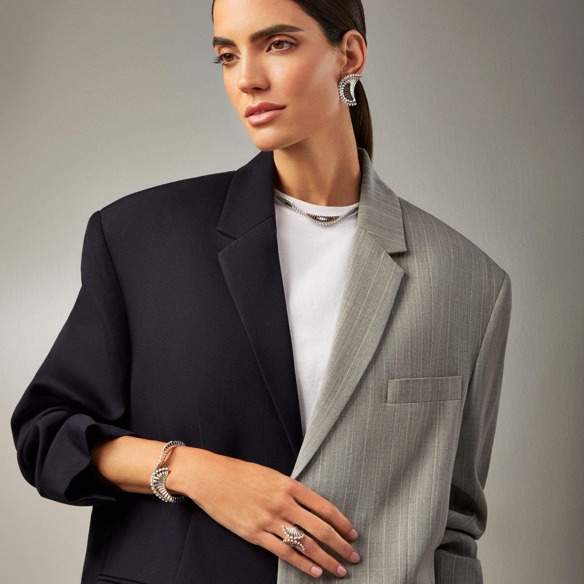 VITO VENTAGLIO WHITE GOLD BIG EARRINGS