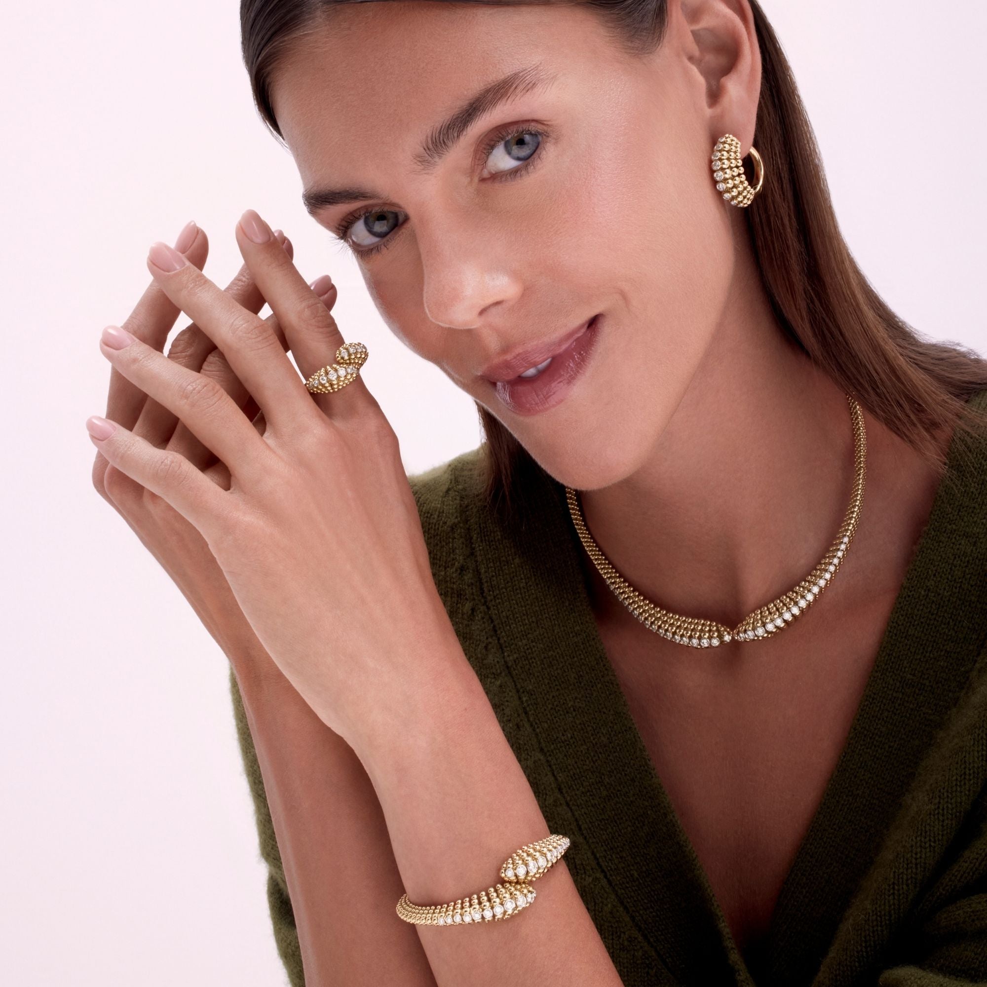 BUBBLES HOOP YELLOW GOLD EARRINGS