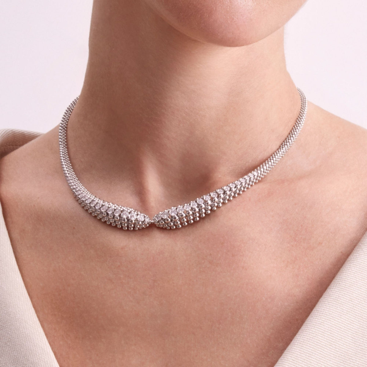 BUBBLES WHITE GOLD NECKLACE