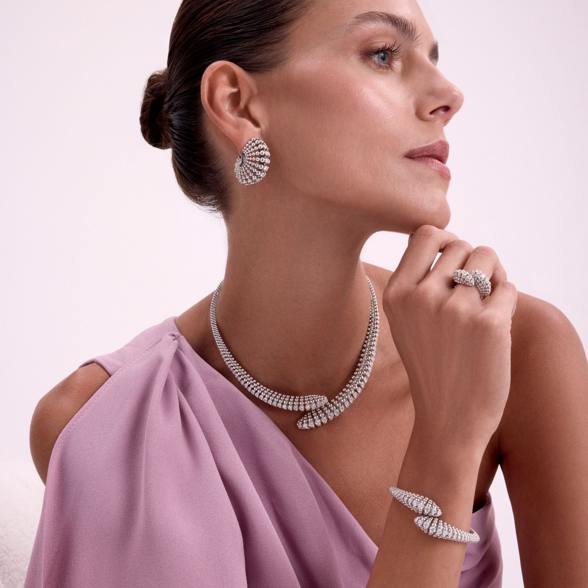BUBBLES CONTRARIÉ WHITE GOLD RING