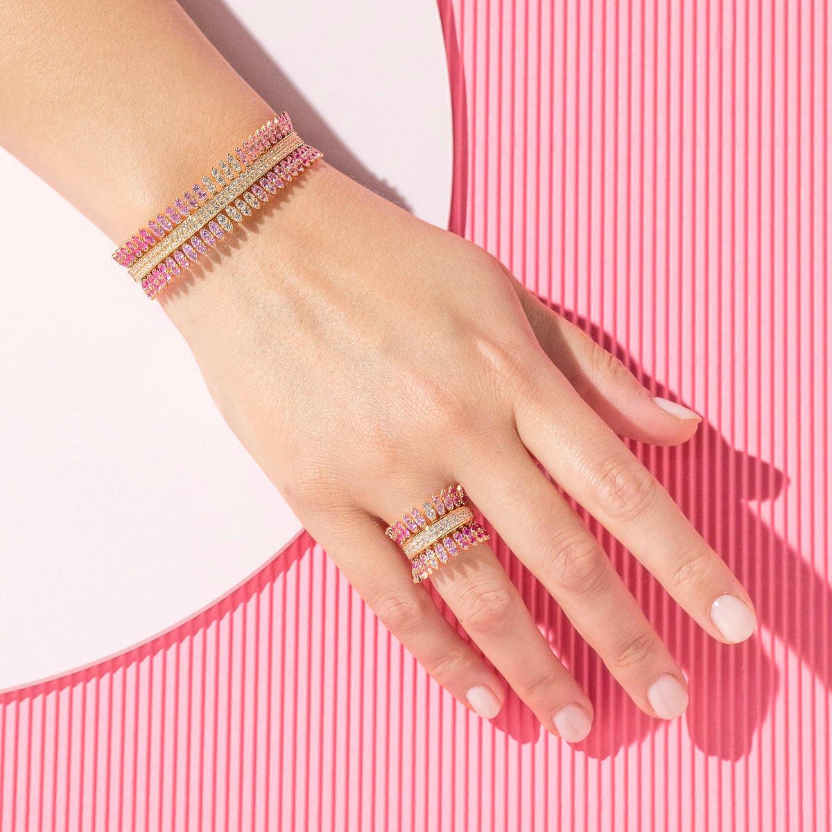 SPETTINATO PINK SAPPHIRE DIAMONDS BRACELET