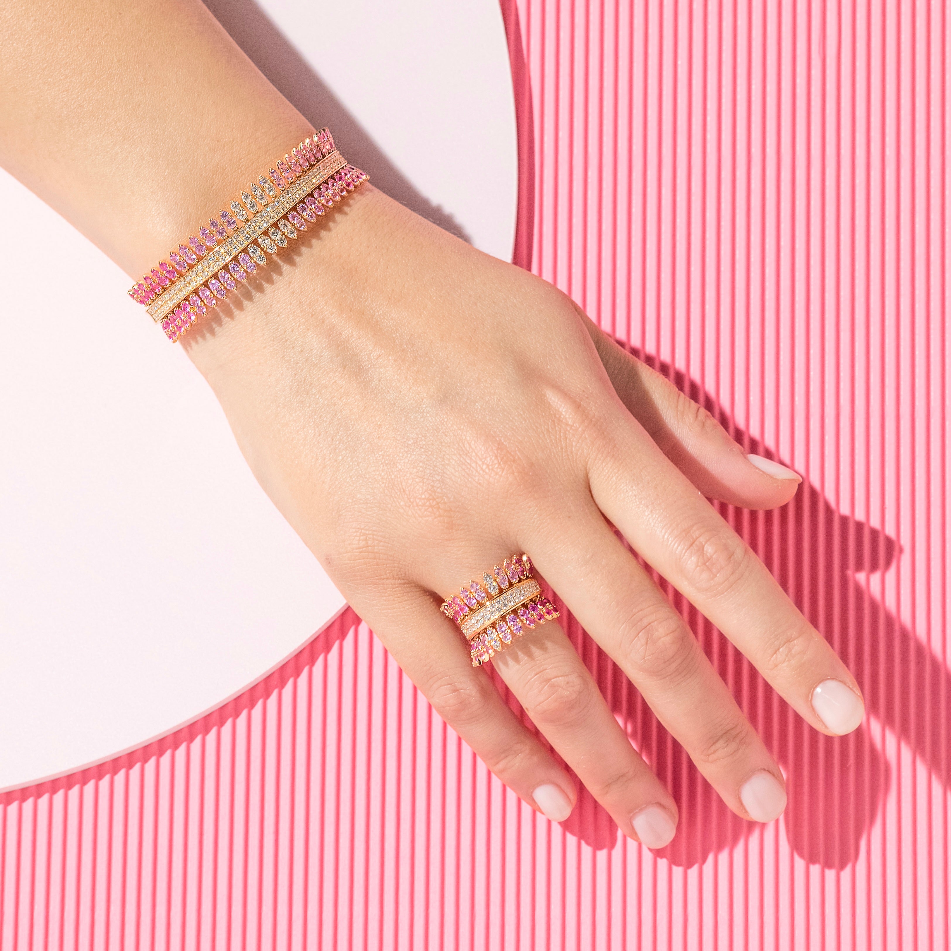 SPETTINATO PINK SAPPHIRE DIAMONDS BRACELET