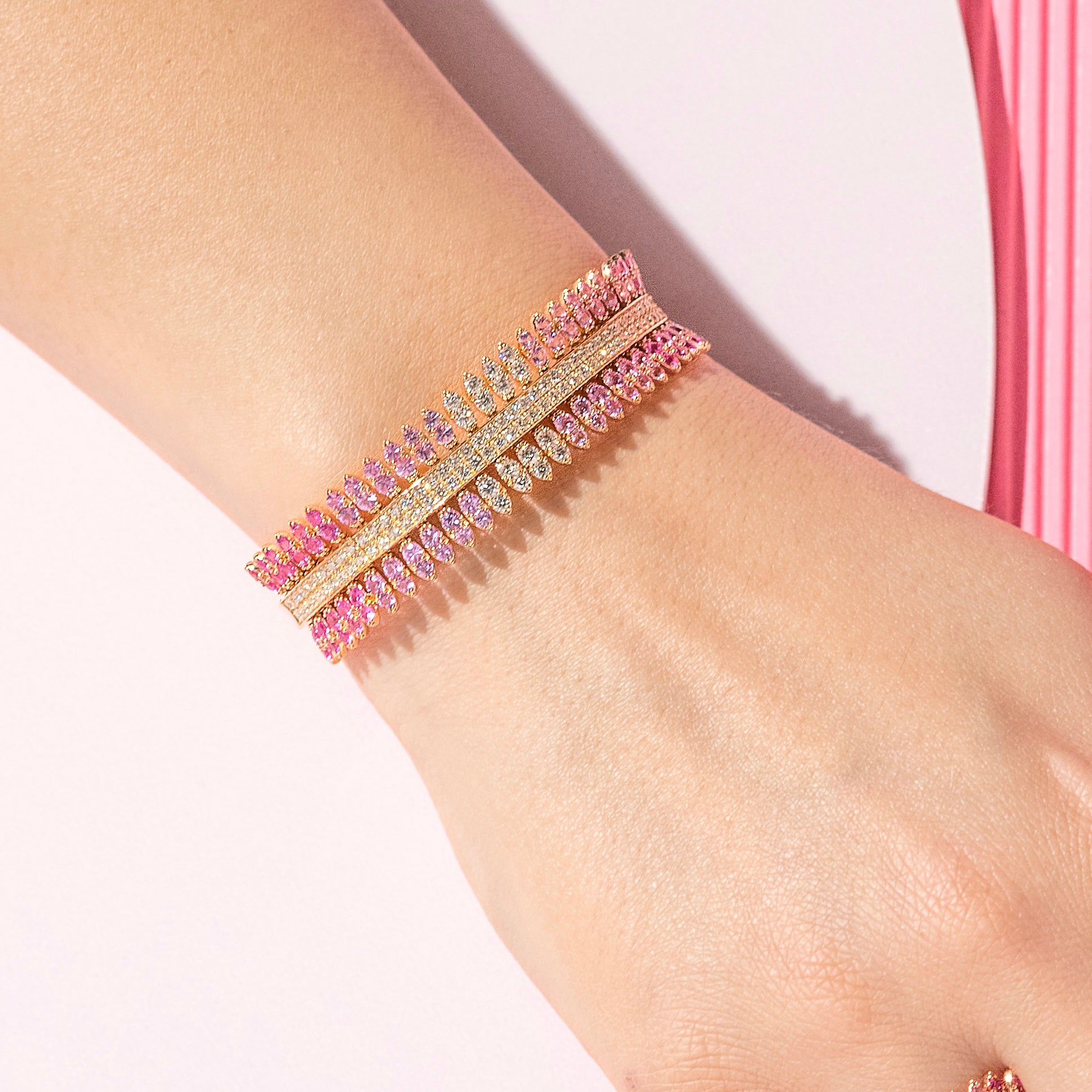 SPETTINATO PINK SAPPHIRE DIAMONDS BRACELET