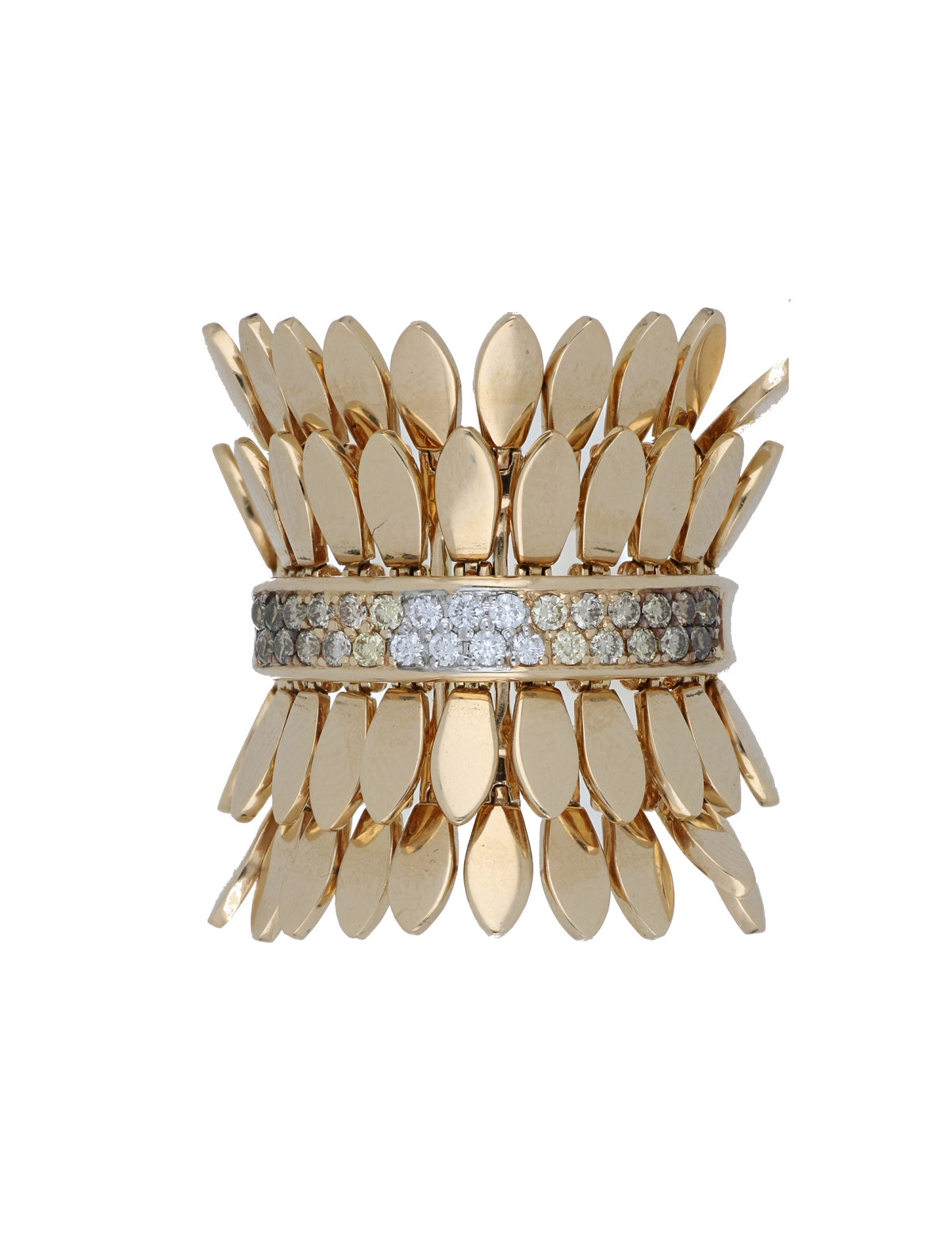 SPETTINATO DOUBLE ROSE GOLD RING