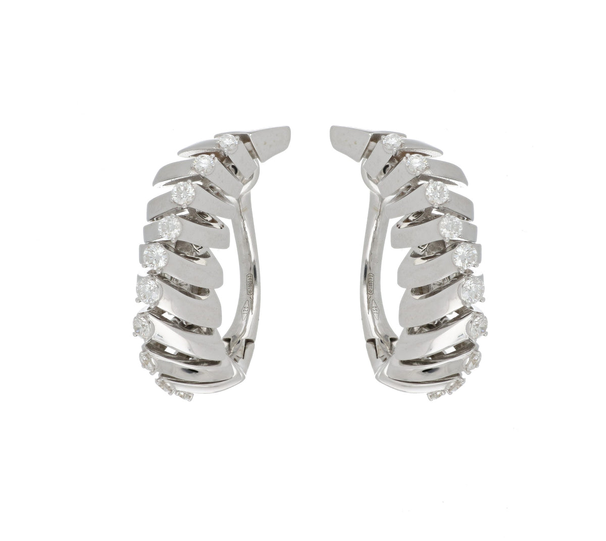 SOFFIO HOOP WHITE GOLD EARRINGS