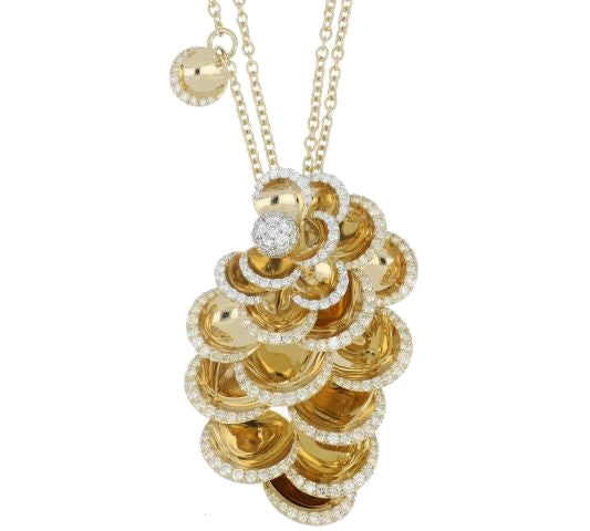 PETALS BIG YELLOW GOLD PENDANT