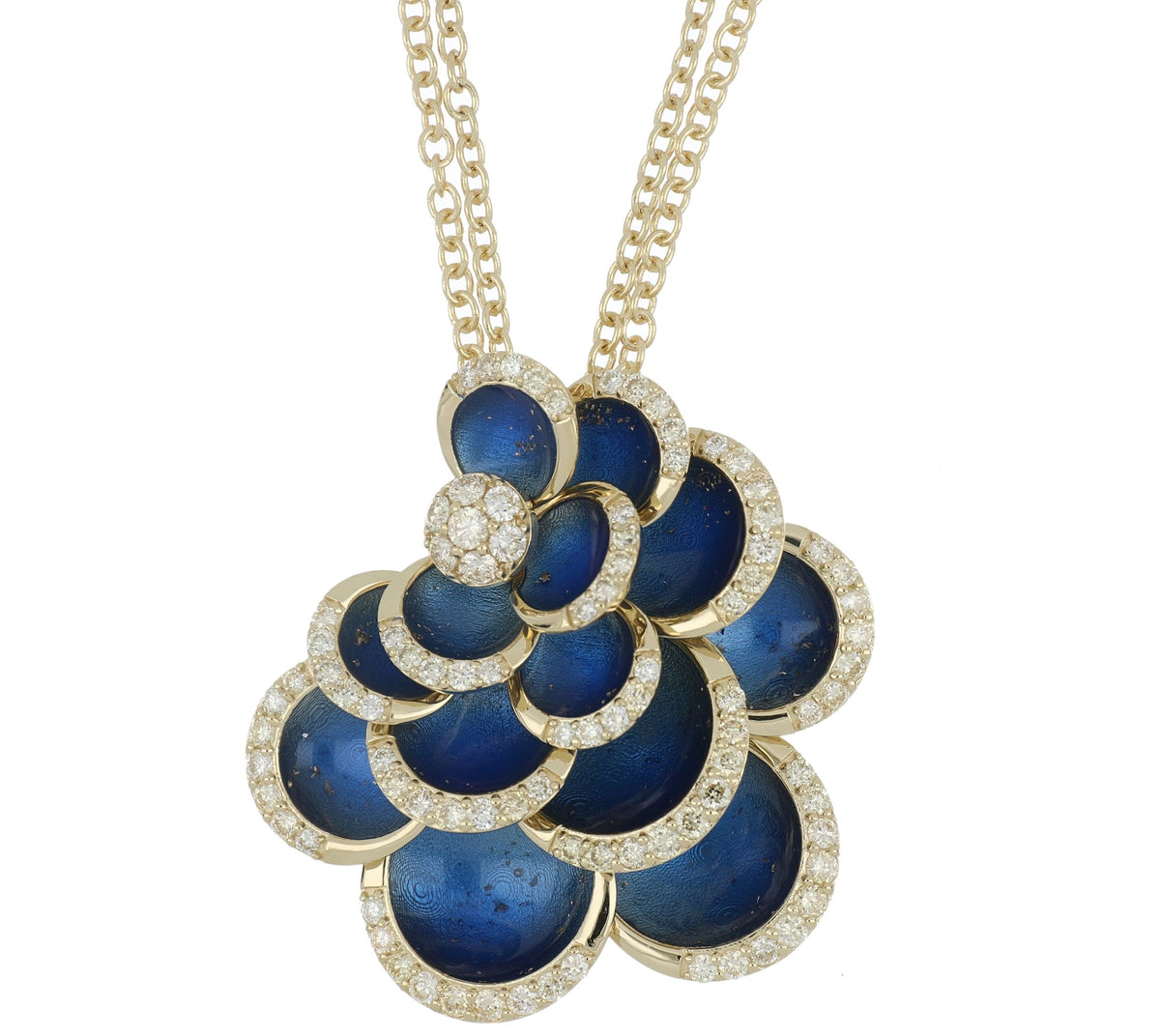 PETALS BLUE ENAMEL PENDANT