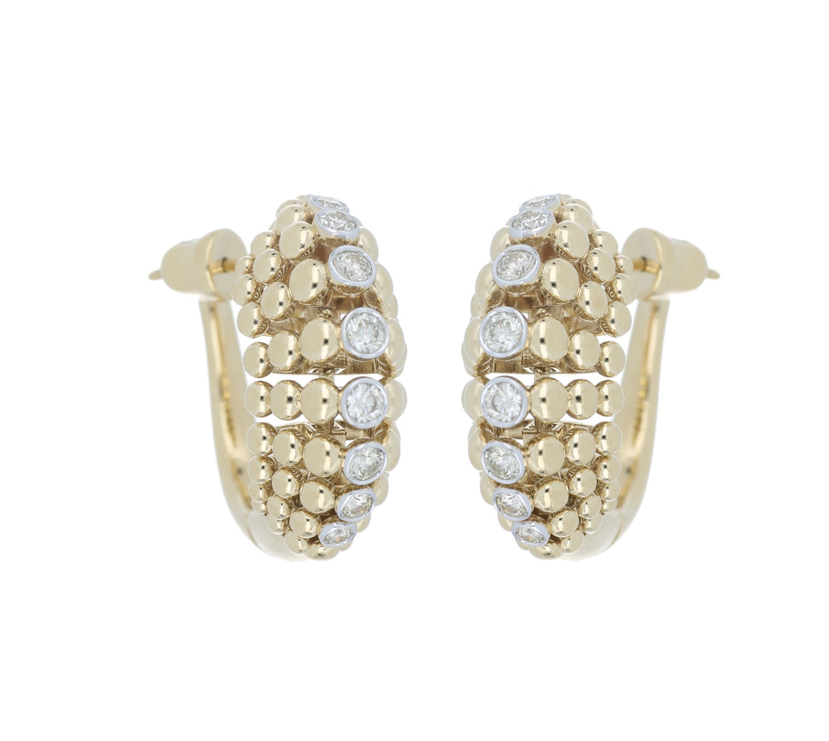 BUBBLES HOOP YELLOW GOLD EARRINGS