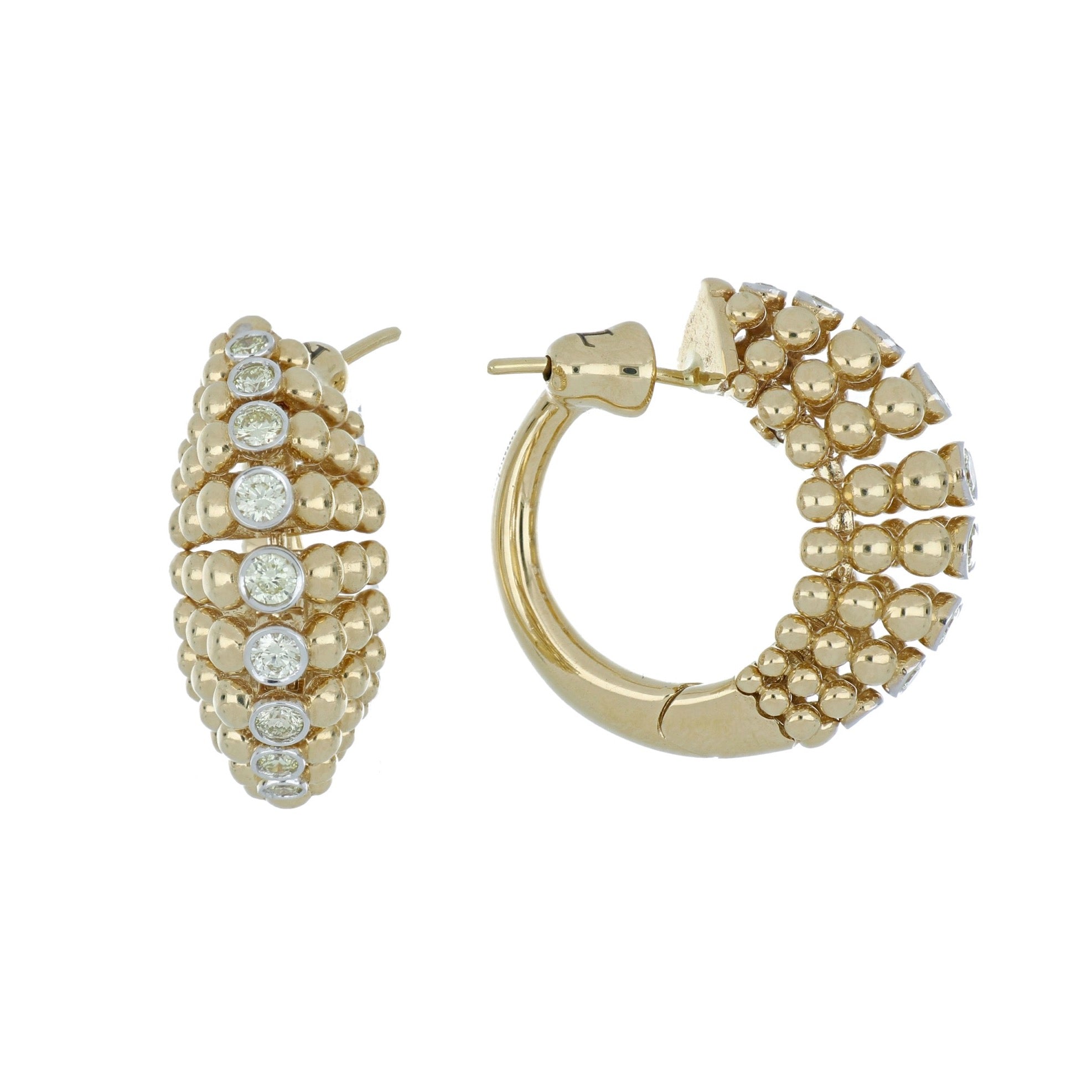 BUBBLES HOOP YELLOW GOLD EARRINGS