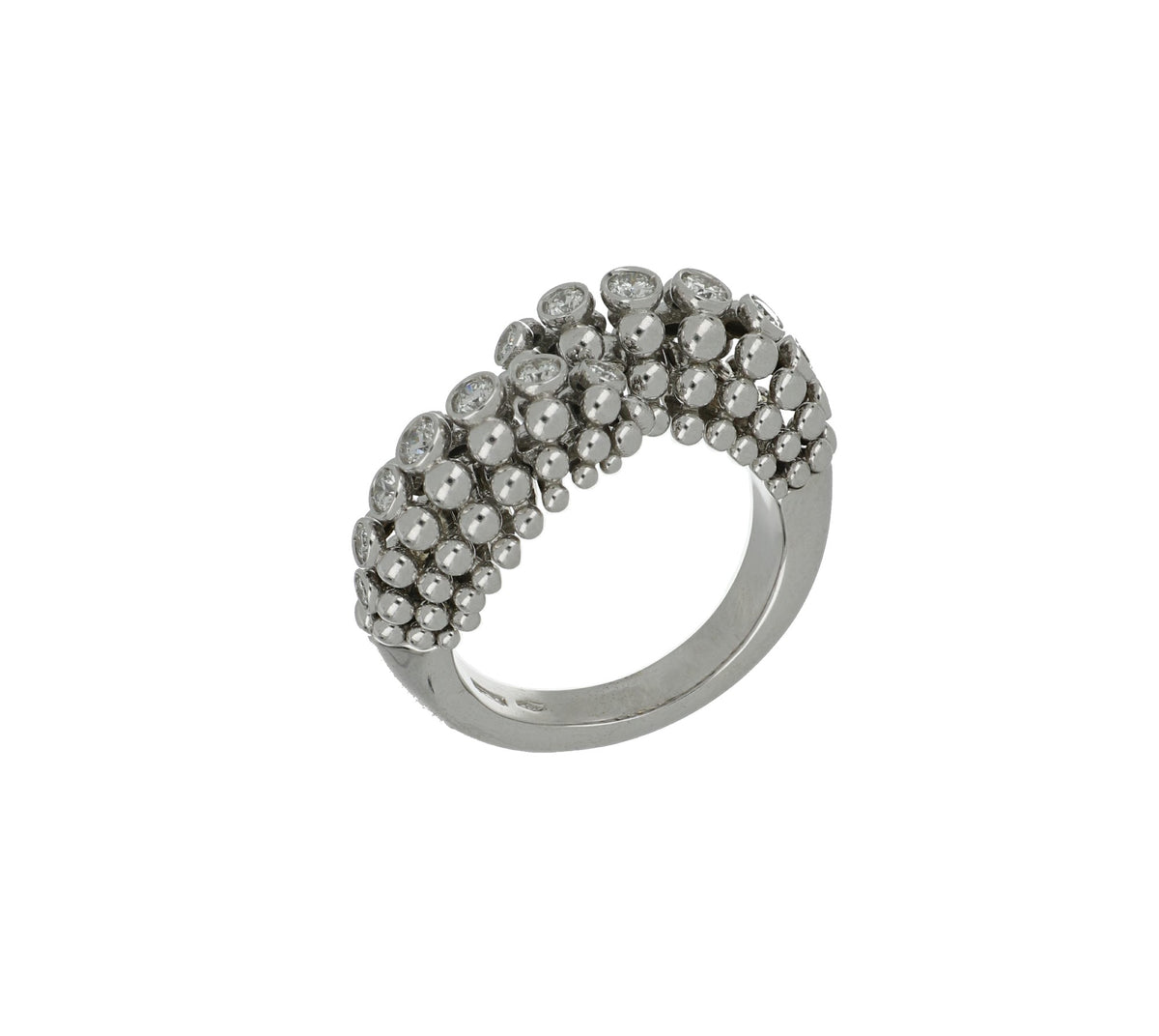 BUBBLES CONTRARIÉ WHITE GOLD RING