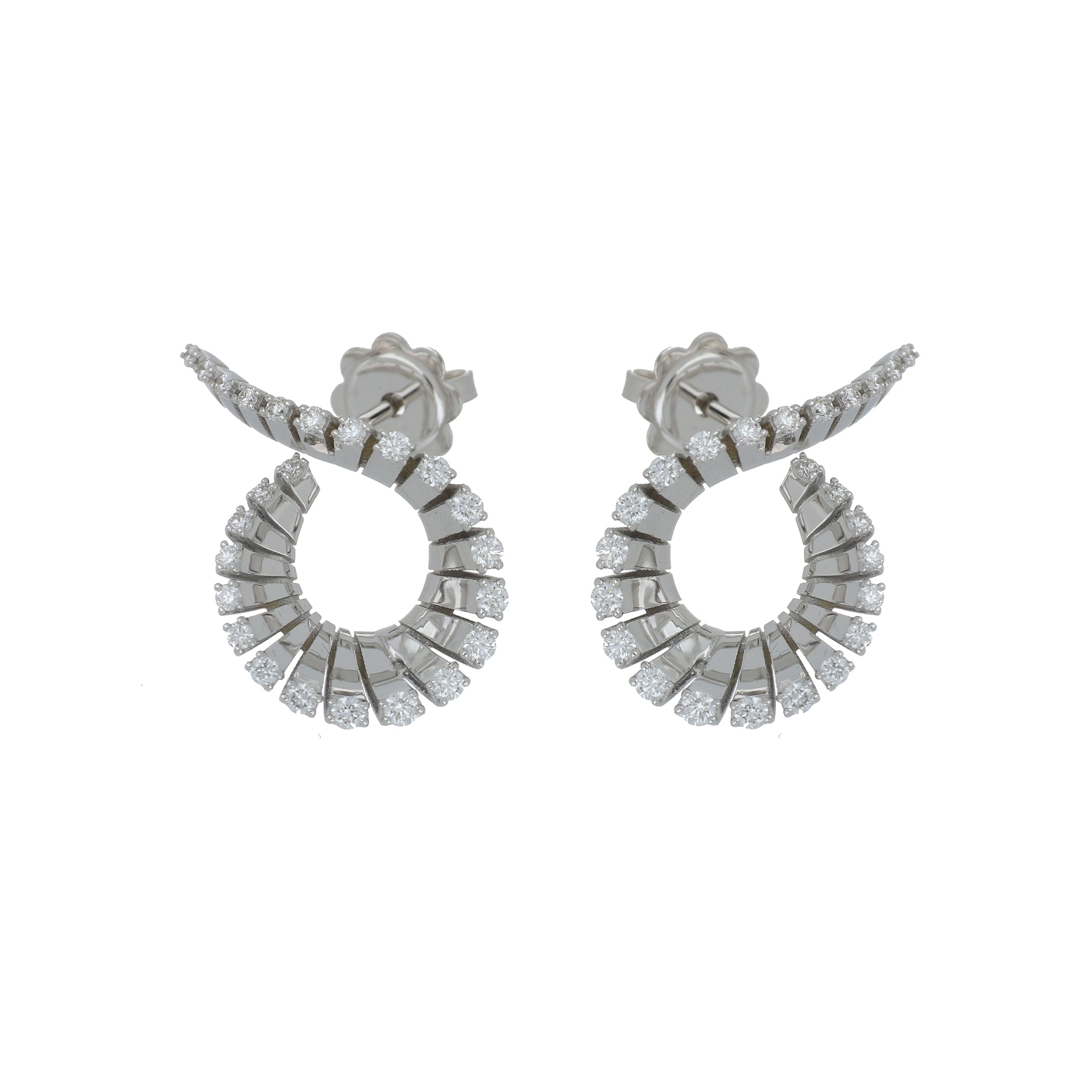 VITO MINI-ME CURLY WHITE GOLD EARRINGS