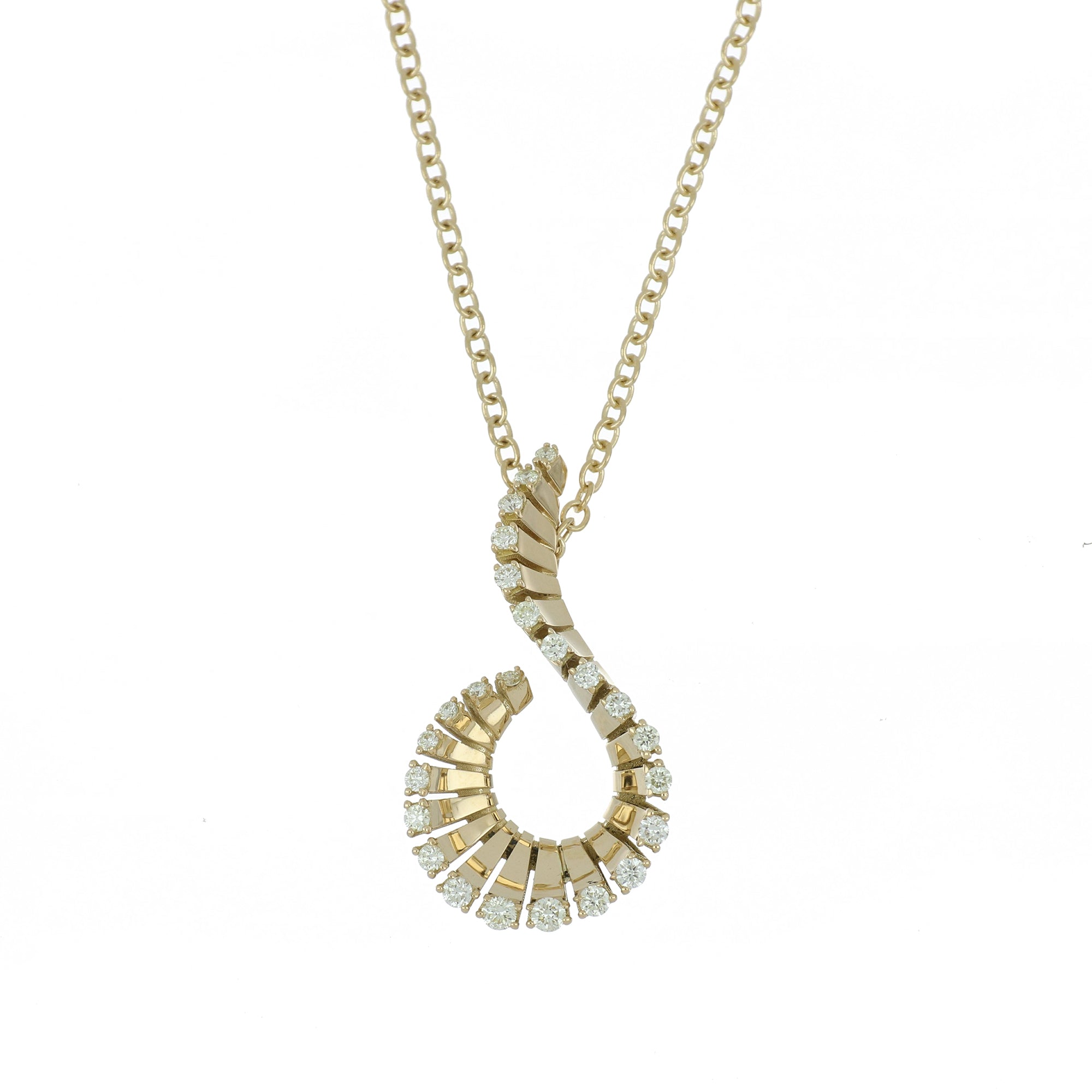 VITO MINI-ME CURLY YELLOW GOLD PENDANT