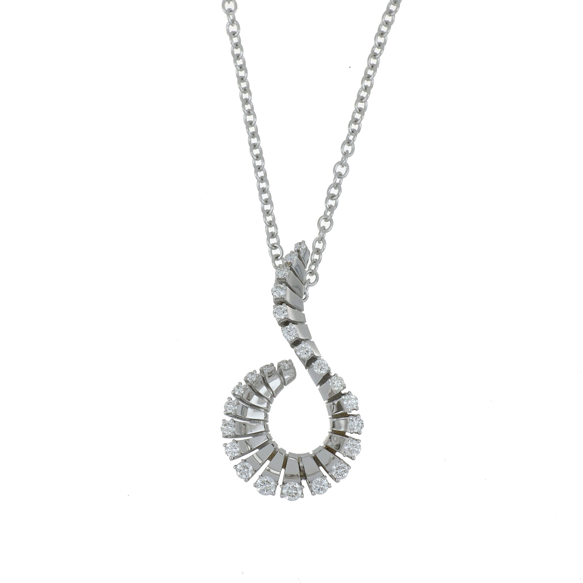 VITO MINI-ME CURLY WHITE GOLD PENDANT