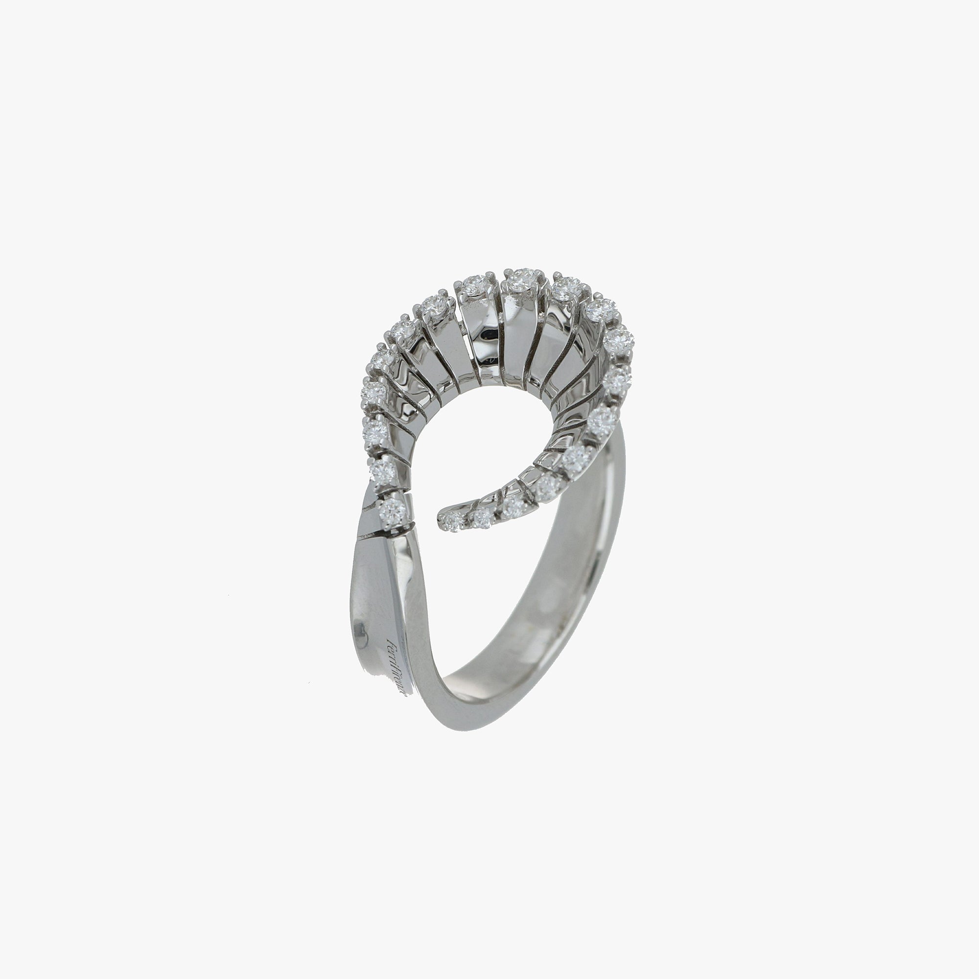 VITO MINI-ME CURLY WHITE GOLD RING