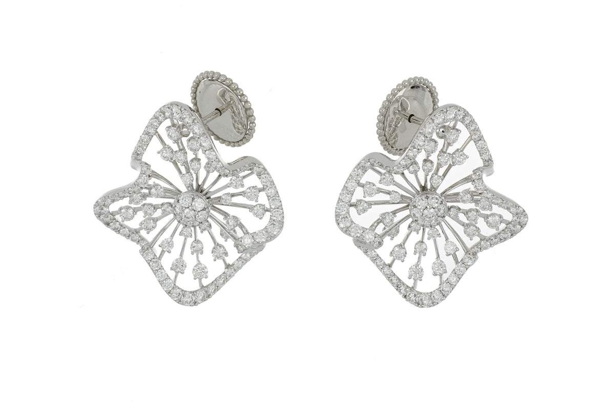 WHITE WONDERS PLISSÉ WHITE GOLD EARRINGS
