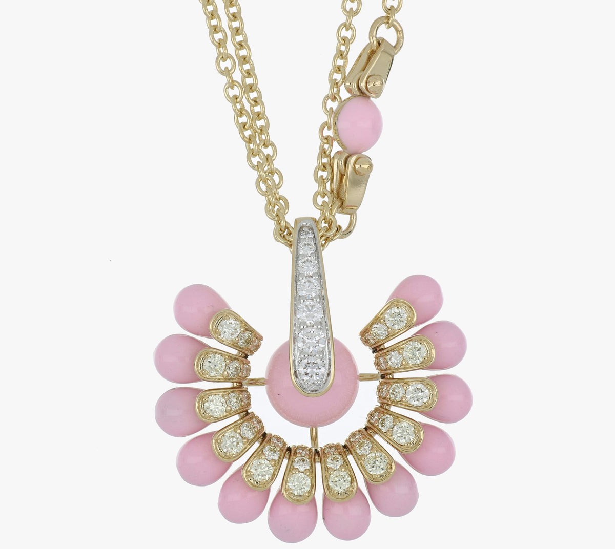 ALLEGRA PINK ENAMEL FLOWER PENDANT