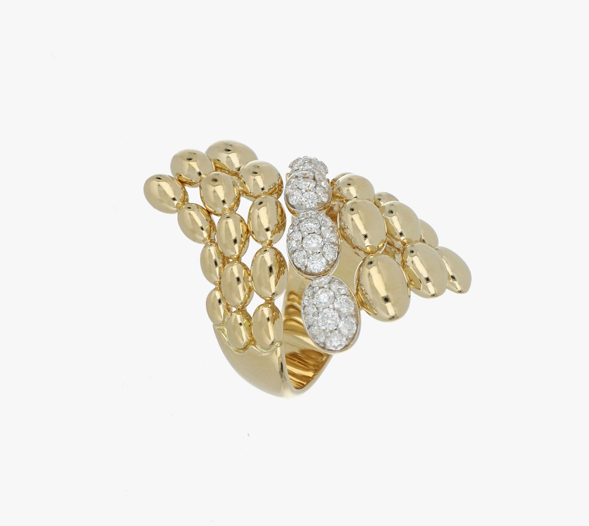 SOLEGIRA YELLOW GOLD DIAMONDS BIG RING