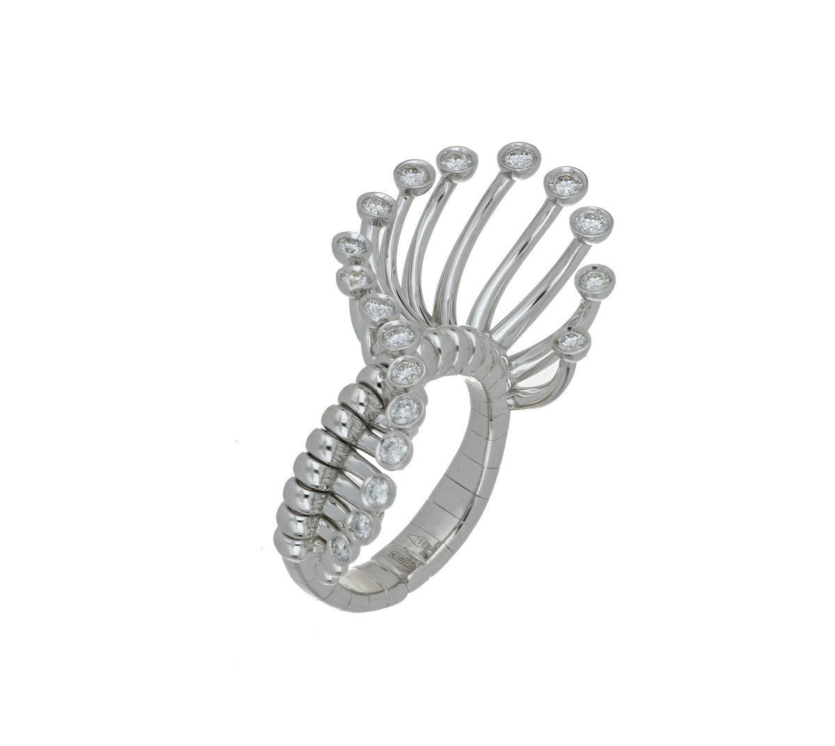 ARTIFICIO BIG WHITE GOLD RING
