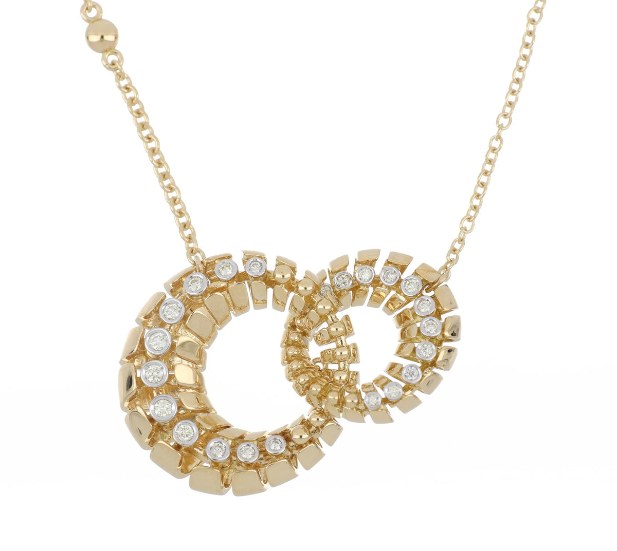 SNODO DOUBLE YELLOW GOLD PENDANT