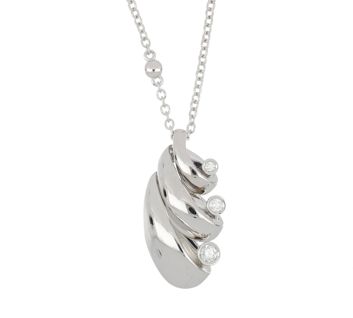 VIRGOLA SMALL WHITE GOLD PENDANT