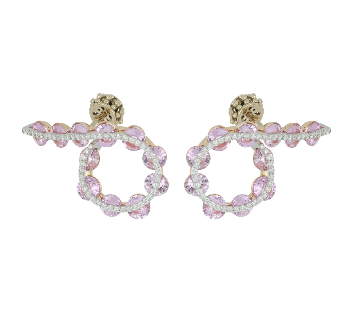Light Round Pink Sapphires Earrings