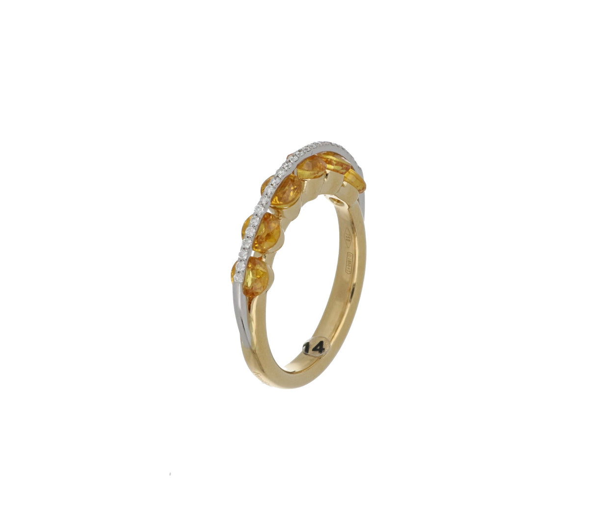 Light Orange Sapphires Ring