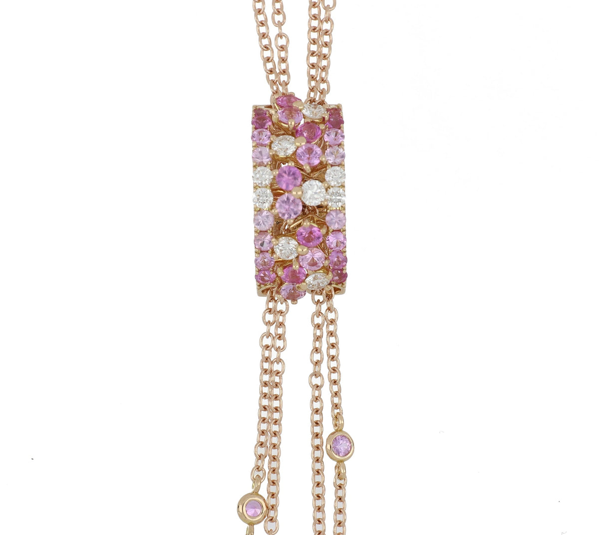 Trilly Sliding Pink Sapphires Pendant