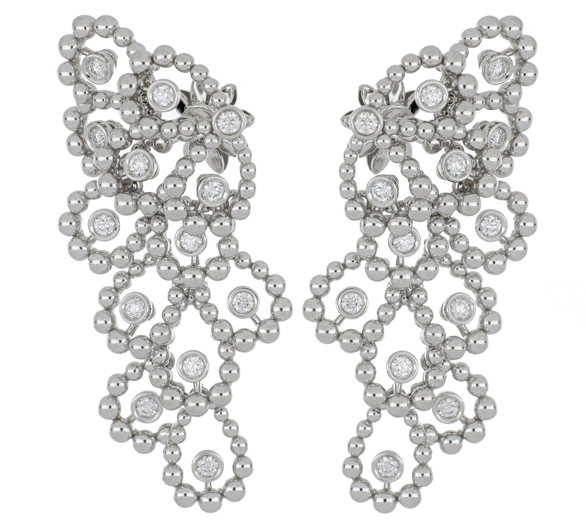 Chiacchierino Big White Gold Earrings