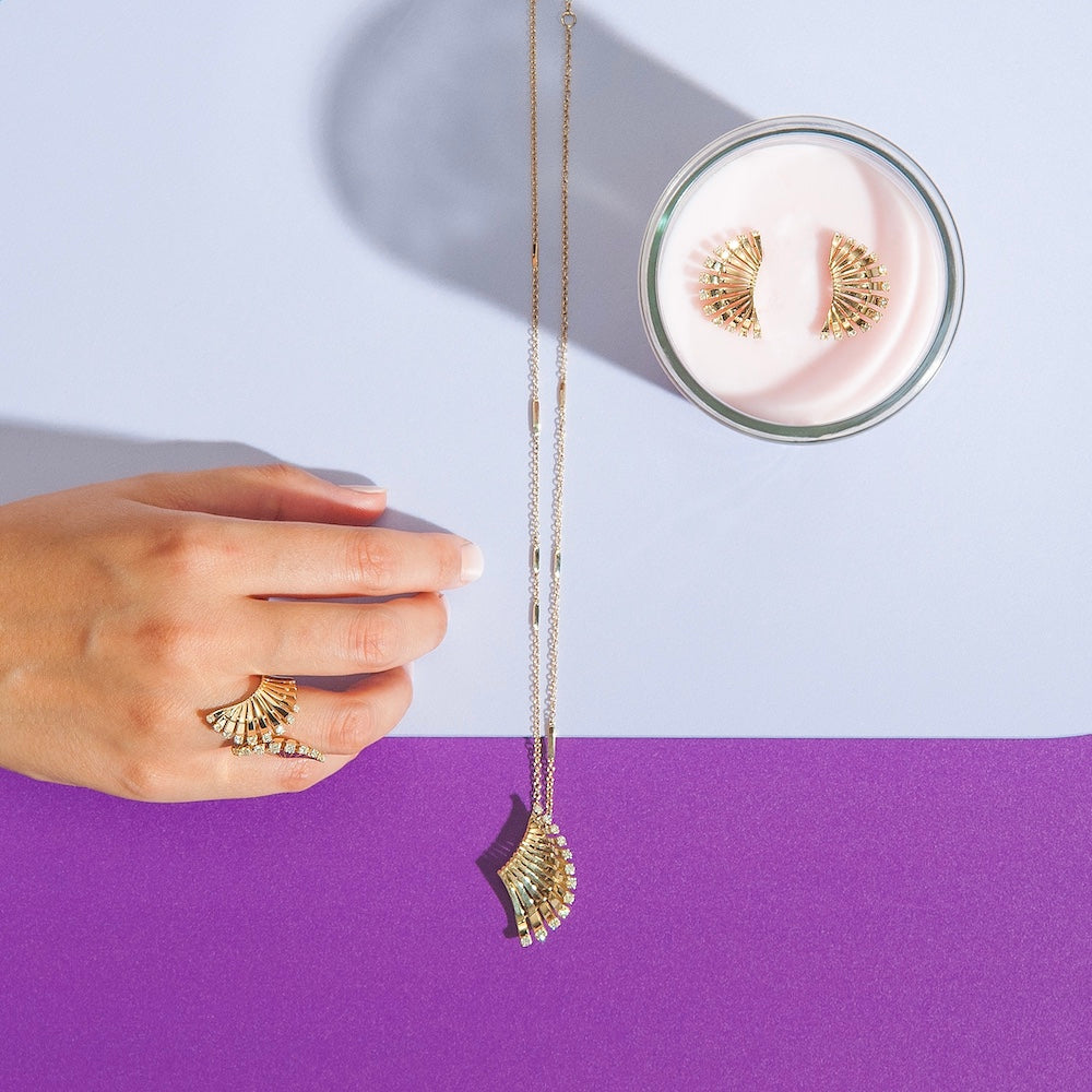 VITO VENTAGLIO YELLOW GOLD PENDANT