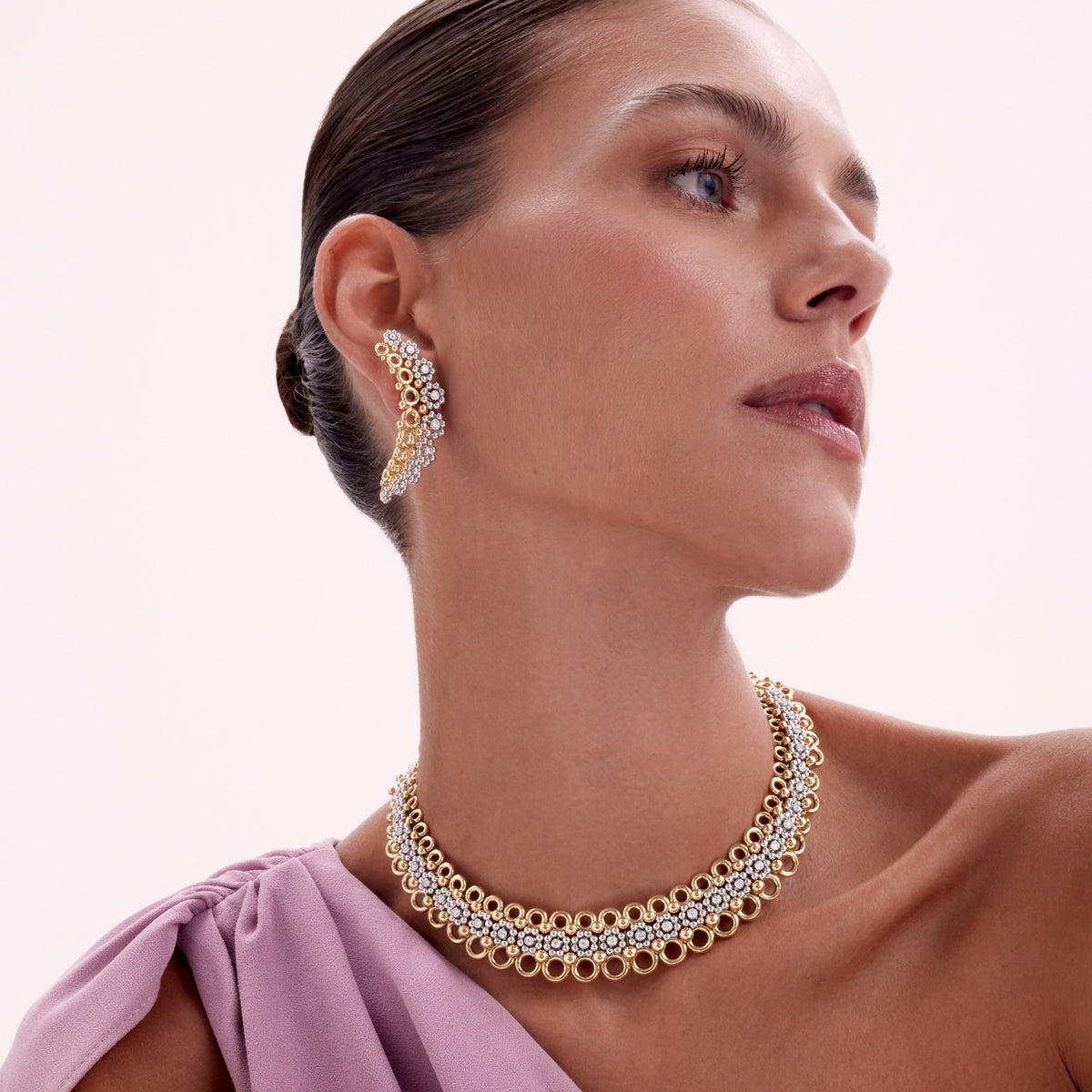 Giulio Big Yellow and White Gold Earrings