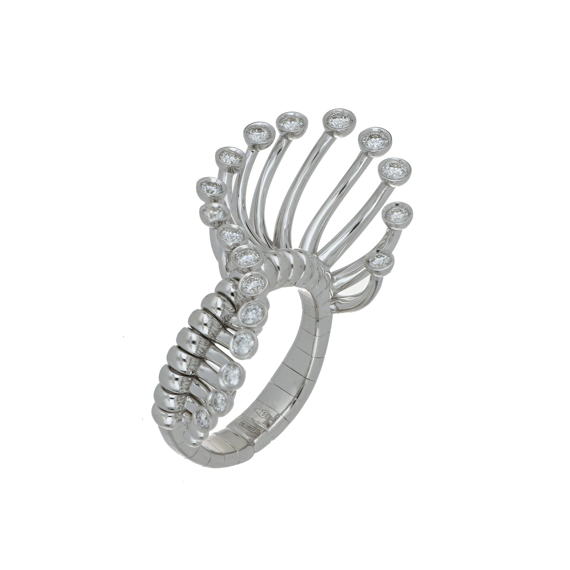 ARTIFICIO BIG WHITE GOLD RING