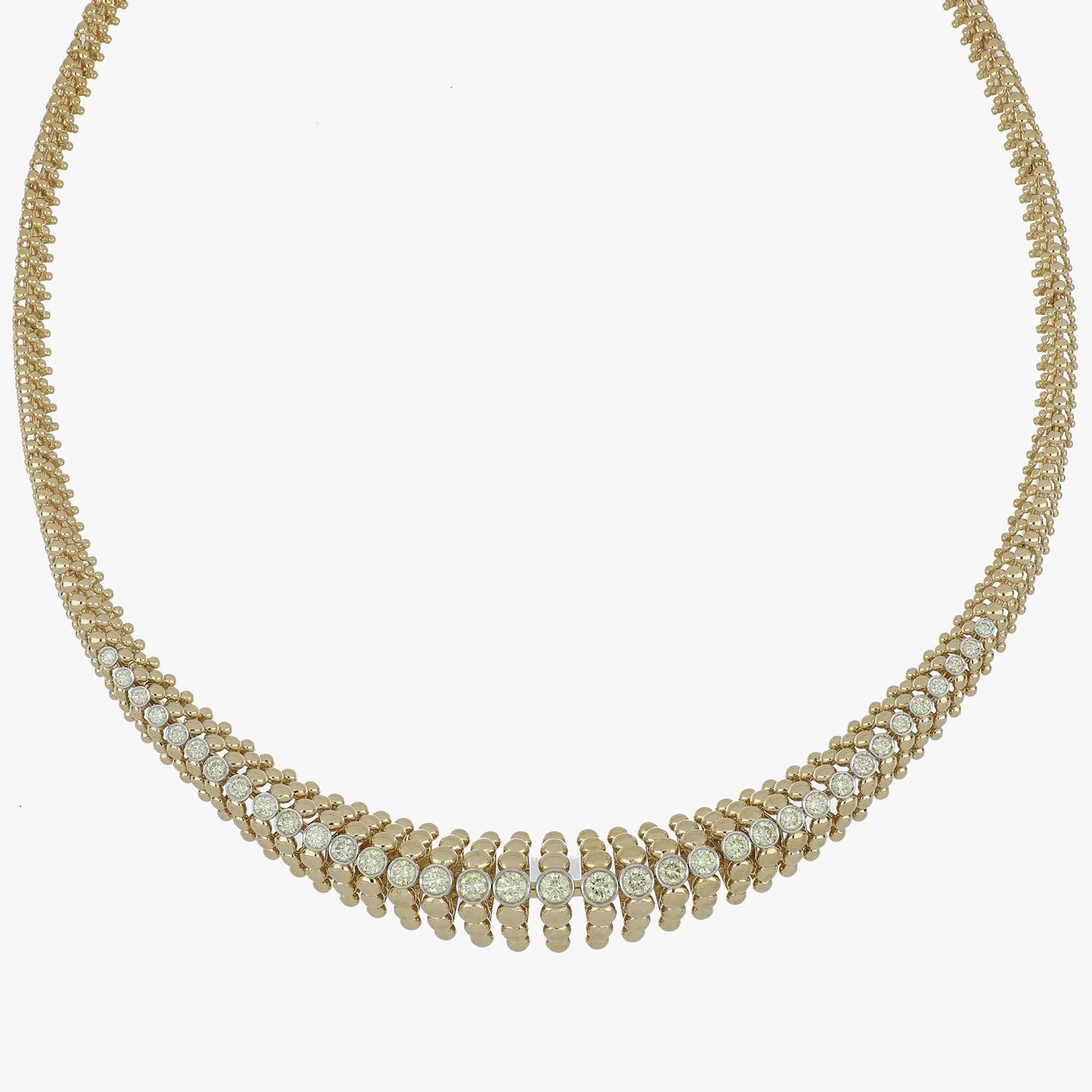 BUBBLES STRAIGHT YELLOW GOLD NECKLACE