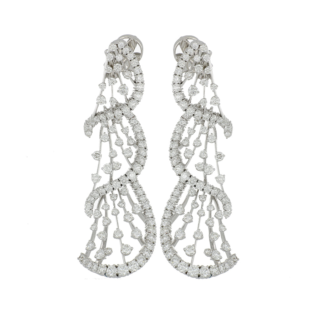 WHITE WONDERS ELICA LONG DIAMONDS EARRINGS