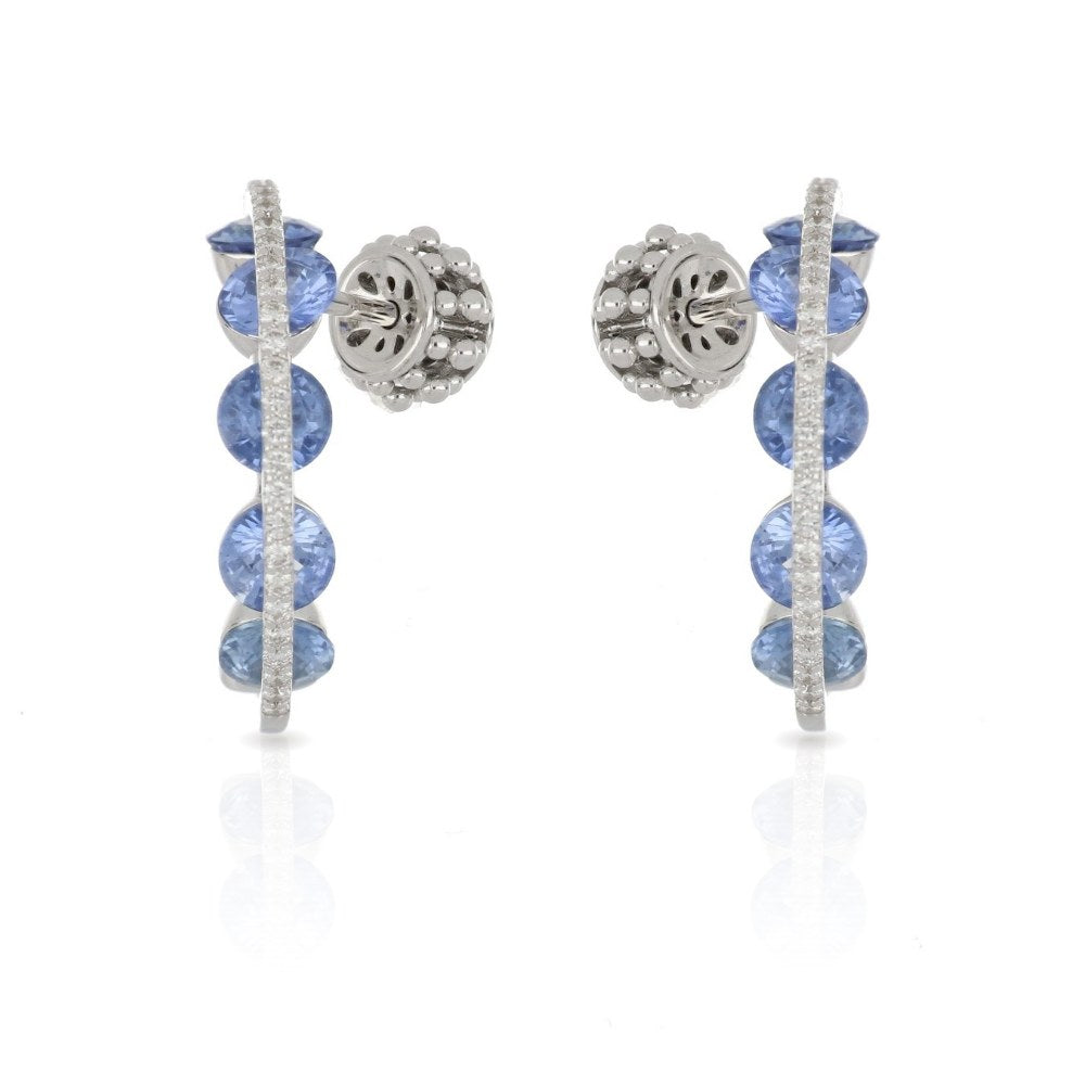 Light Round Blue Sapphires Earrings