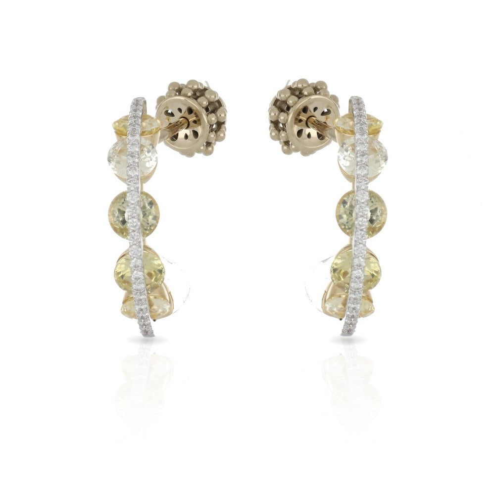 Light Round Yellow Sapphires Earrings