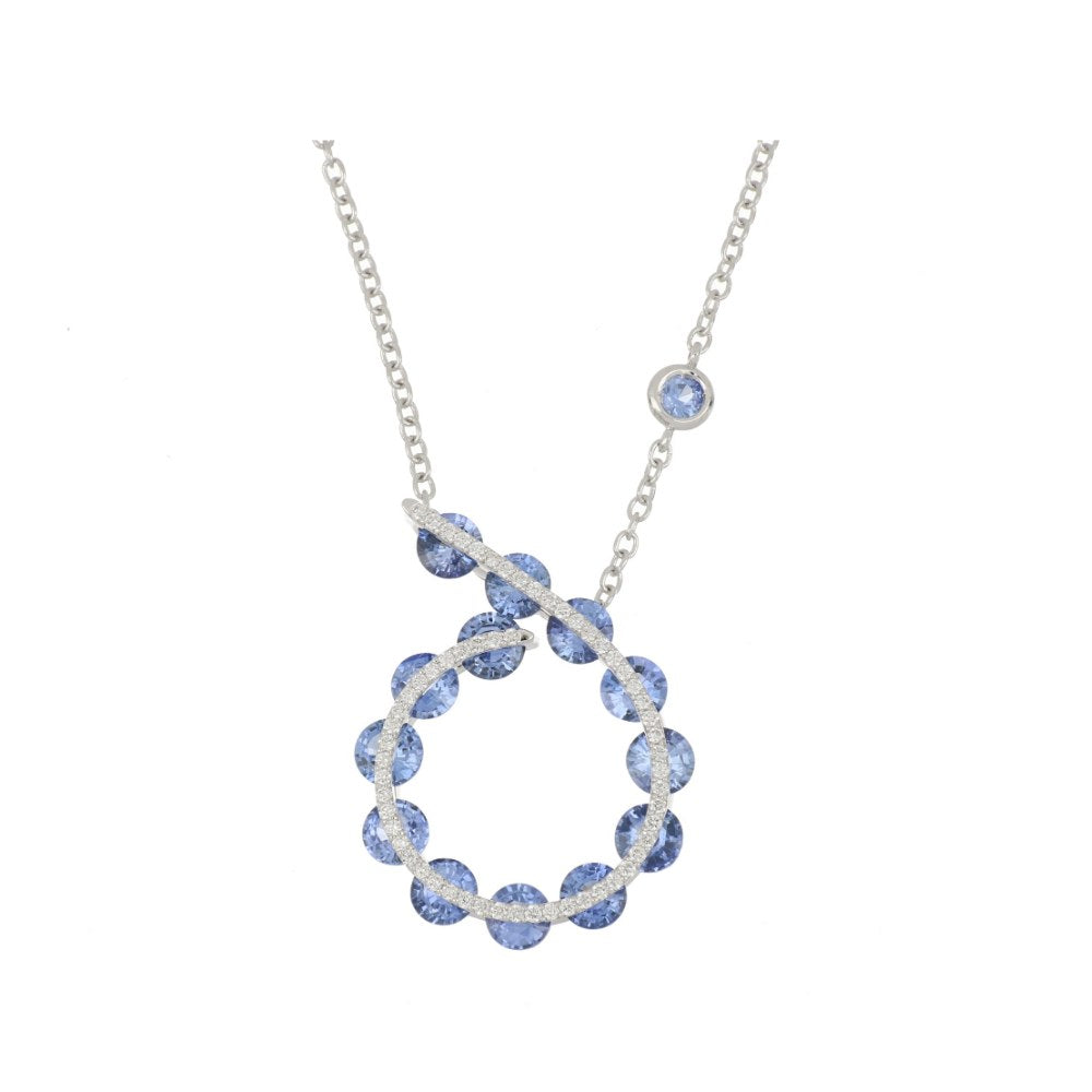 Light Round Blue Sapphires Pendant