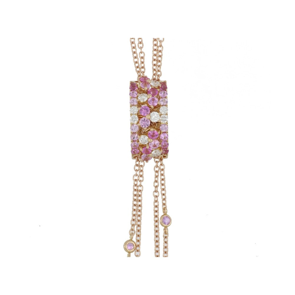 Trilly Sliding Pink Sapphires Pendant